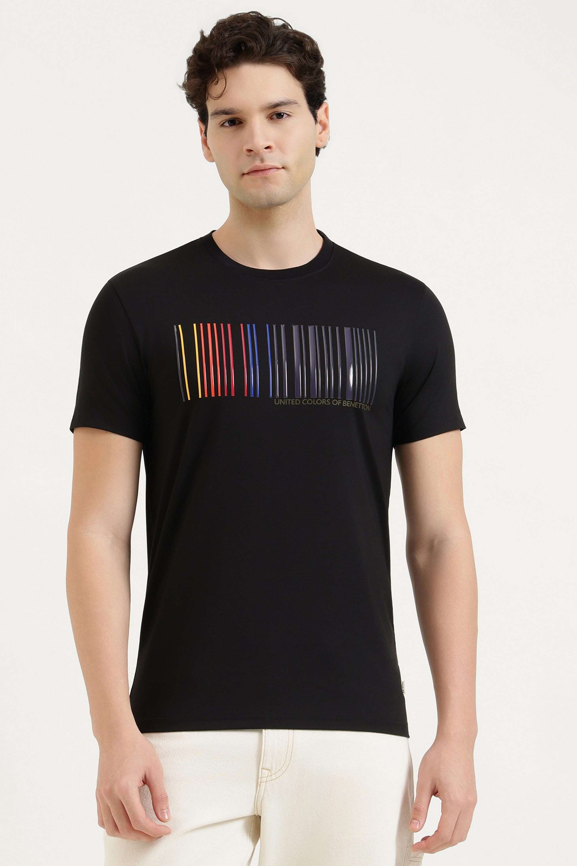 Solid-Cotton-Blend-Round-Neck-Men-s-T-Shirt