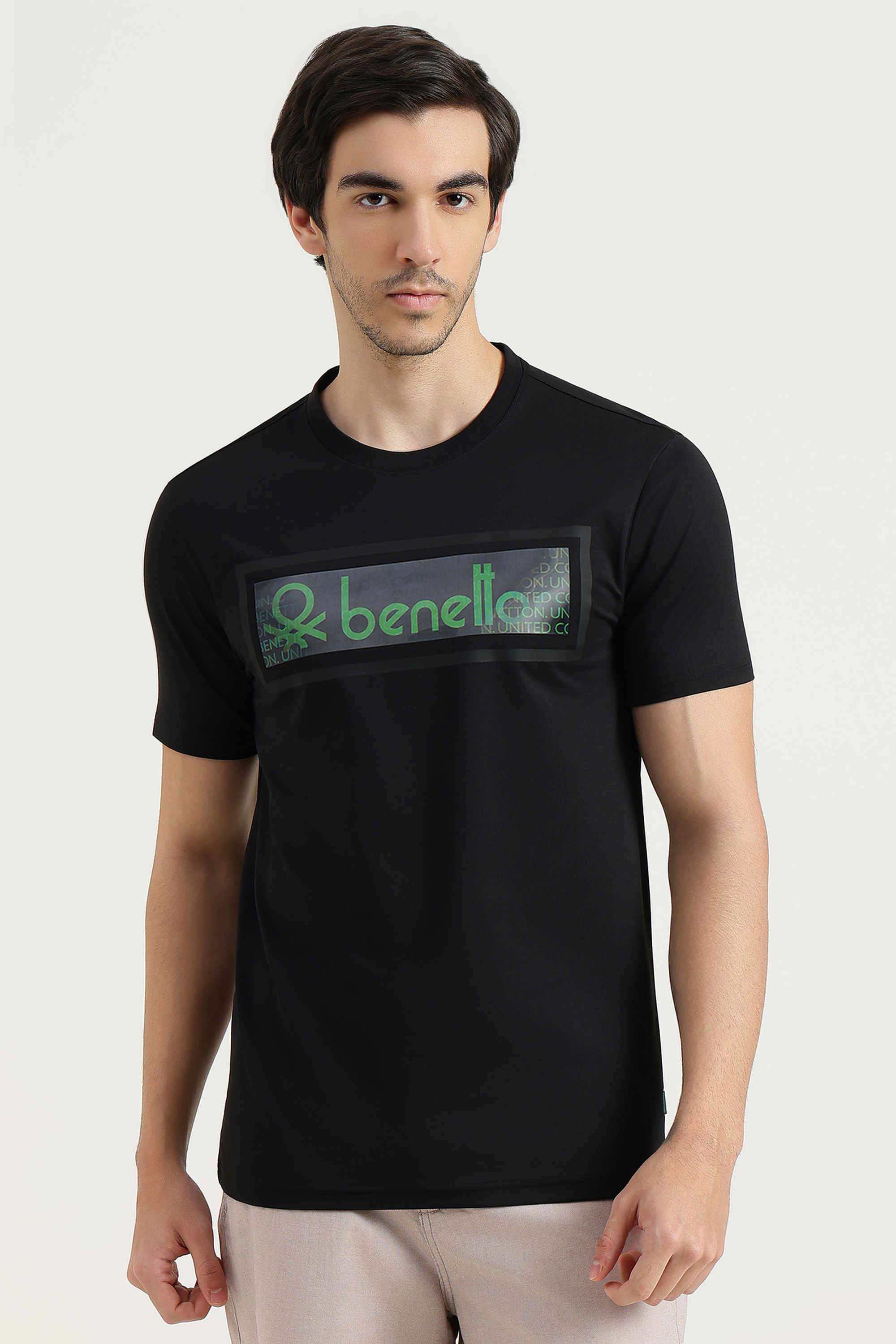 Solid-Cotton-Blend-Round-Neck-Men-s-T-Shirt