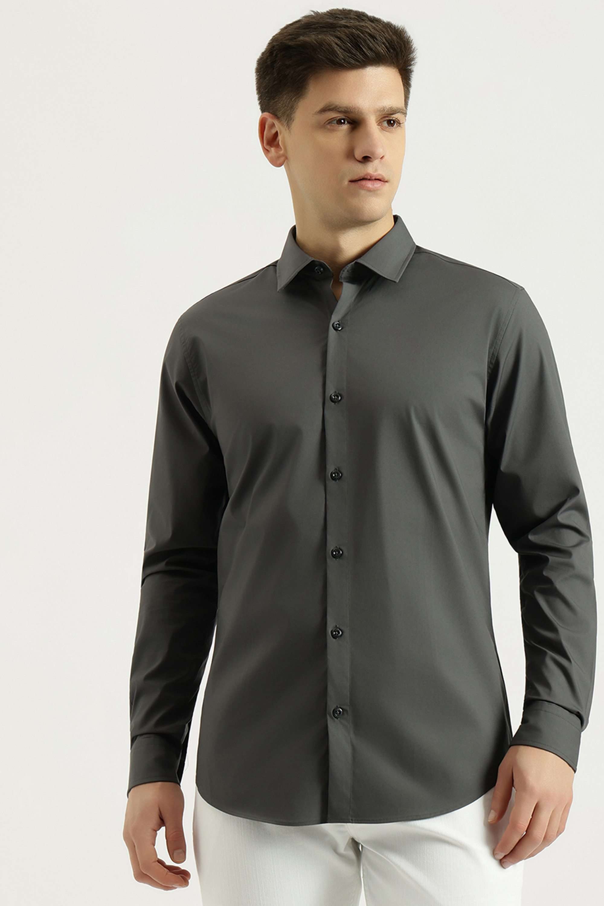 Solid-Cotton-Blend-Slim-Fit-Men-s-Shirt