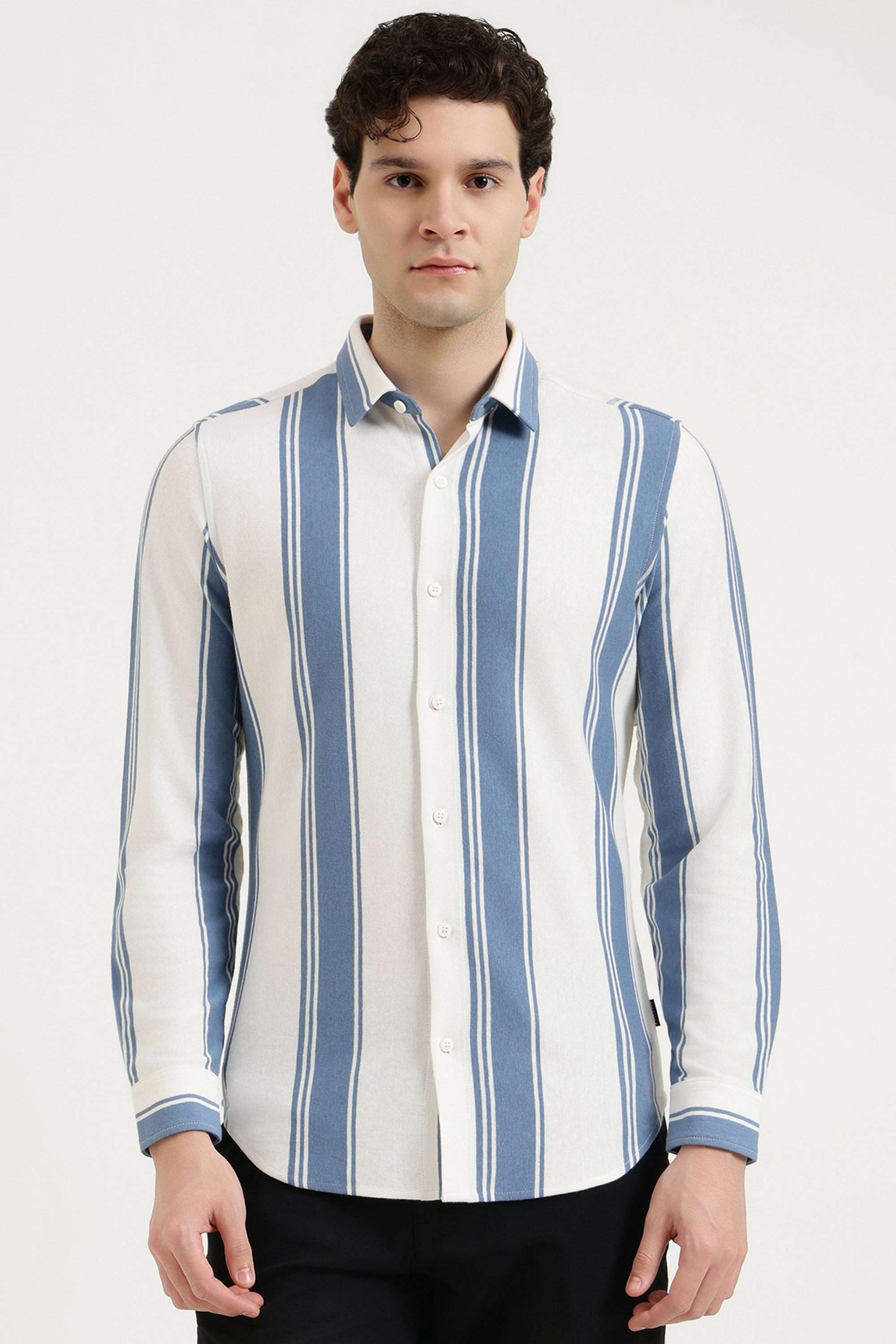 Stripes-Cotton-Blend-Slim-Fit-Men-s-Casual-Shirt