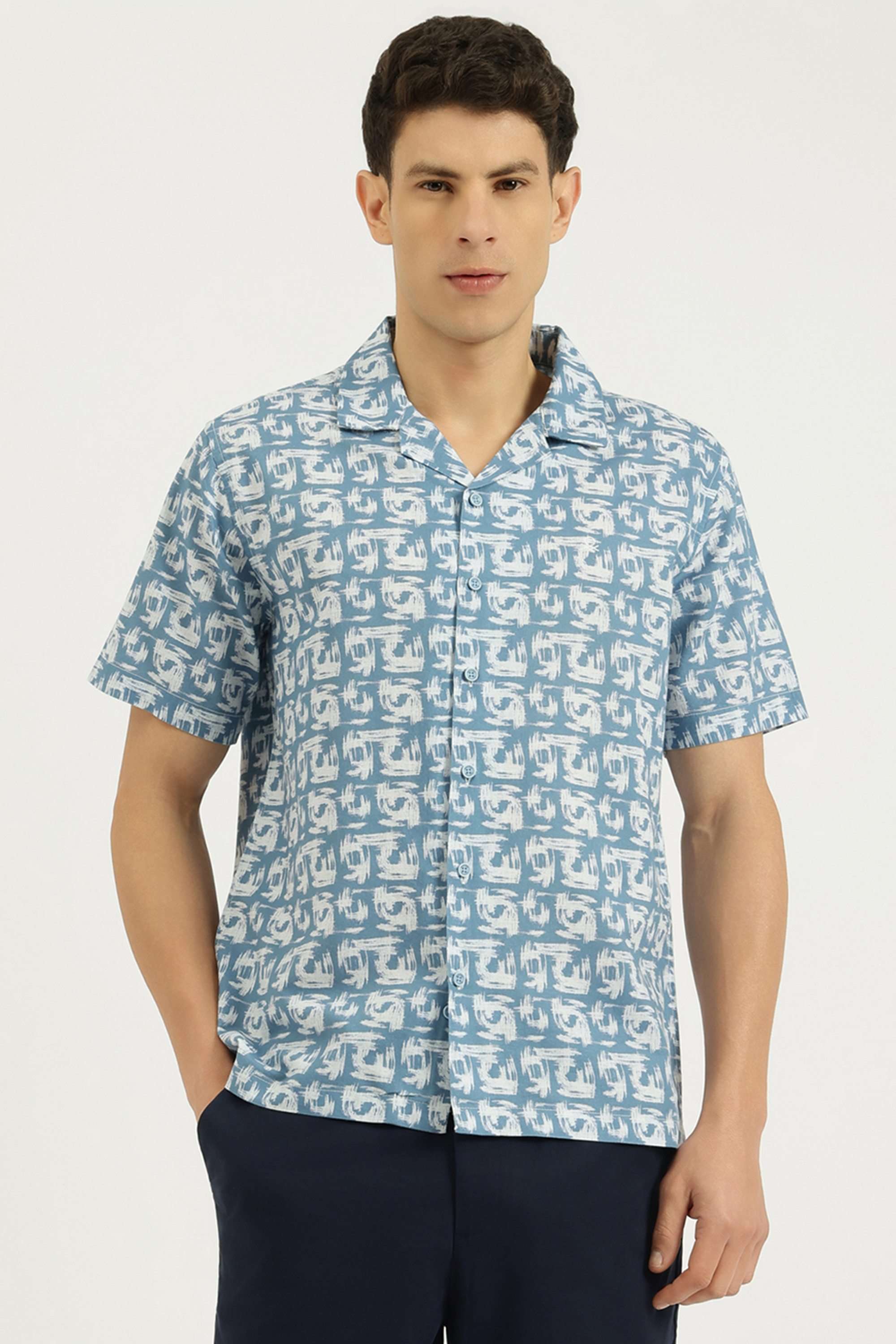 Printed-Cotton-Blend-Relaxed-Fit-Men-s-Shirt