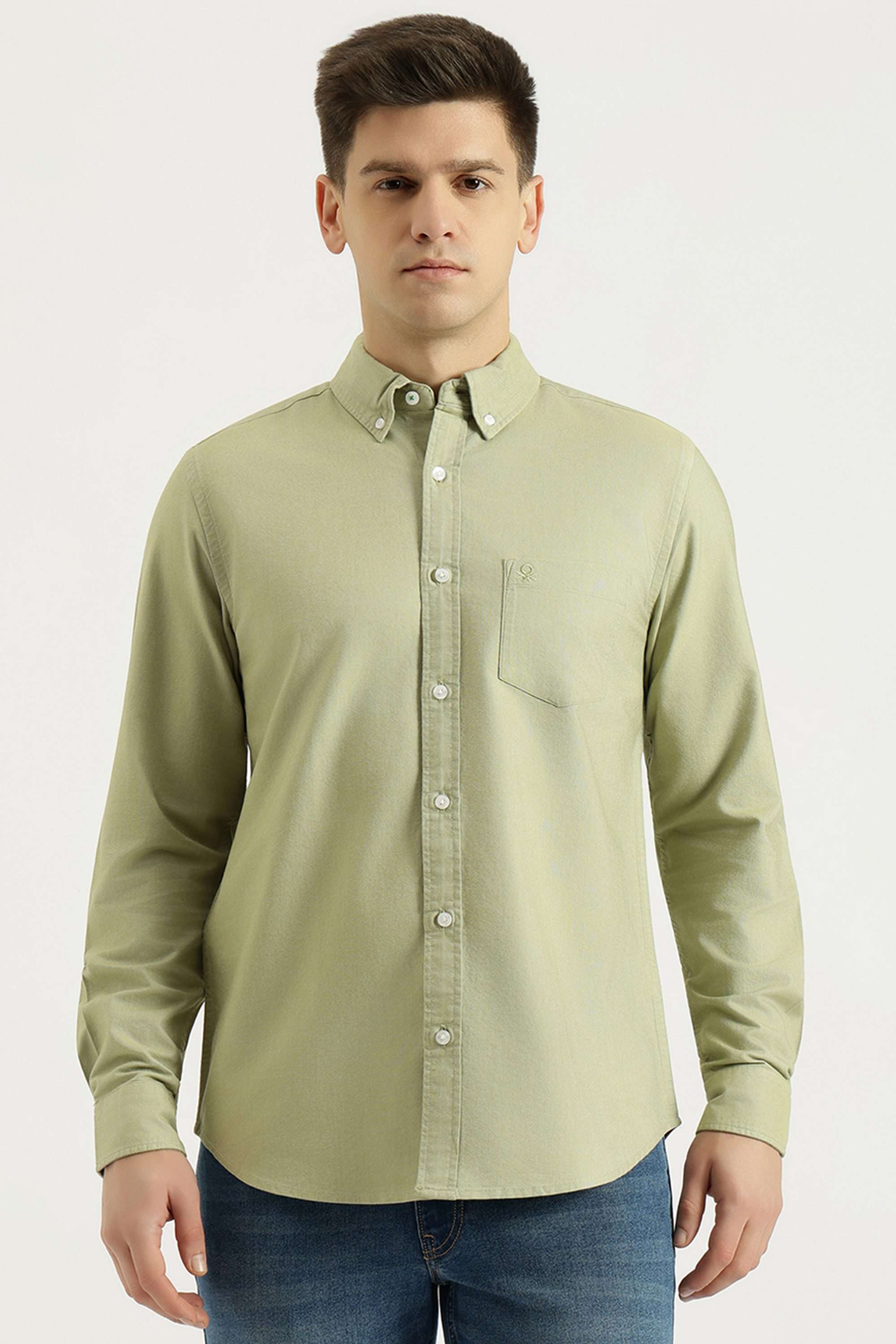 Solid-Cotton-Regular-Fit-Men-s-Shirt