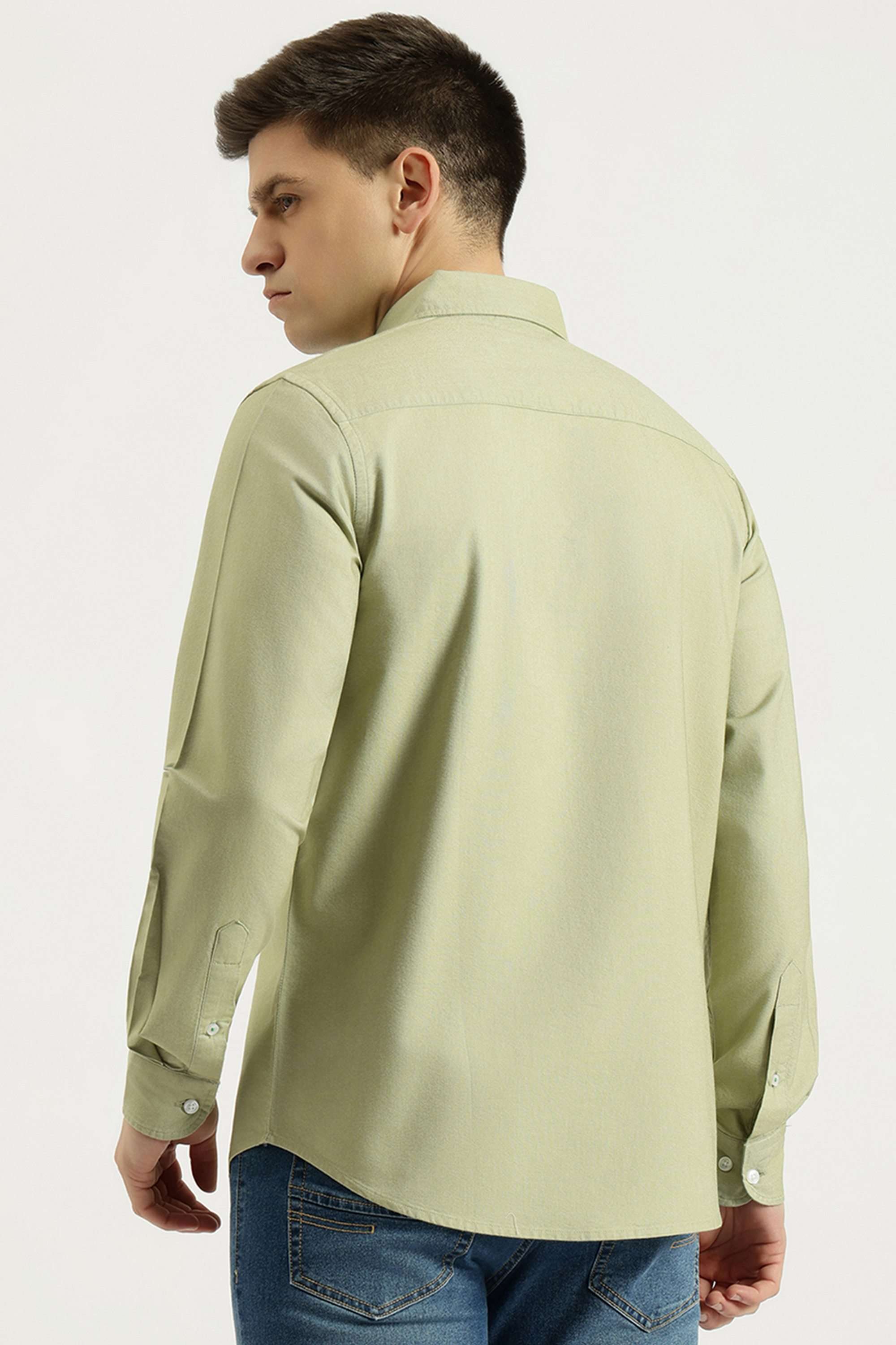 Solid-Cotton-Regular-Fit-Men-s-Shirt
