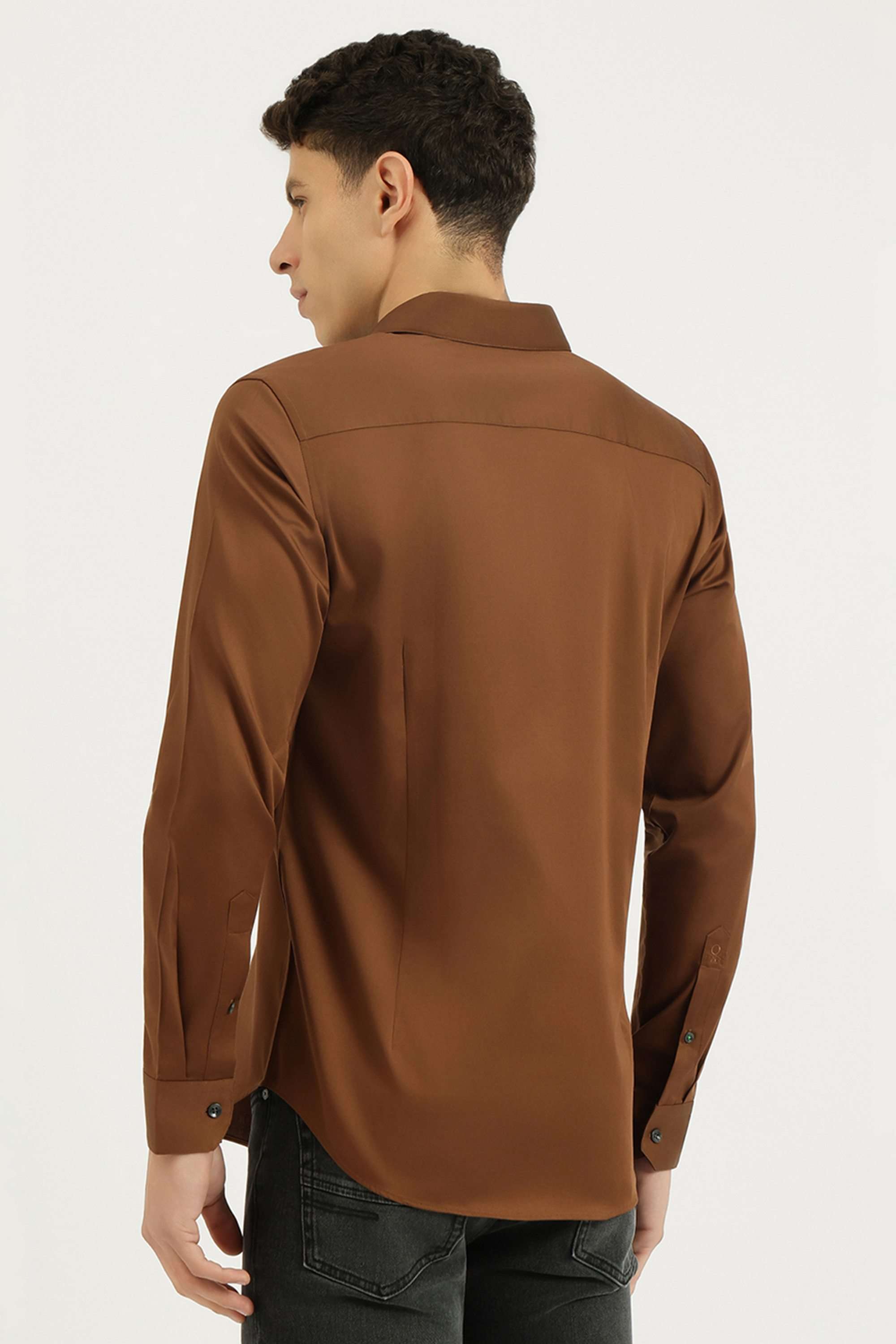 Solid-Cotton-Blend-Slim-Fit-Men-s-Shirt