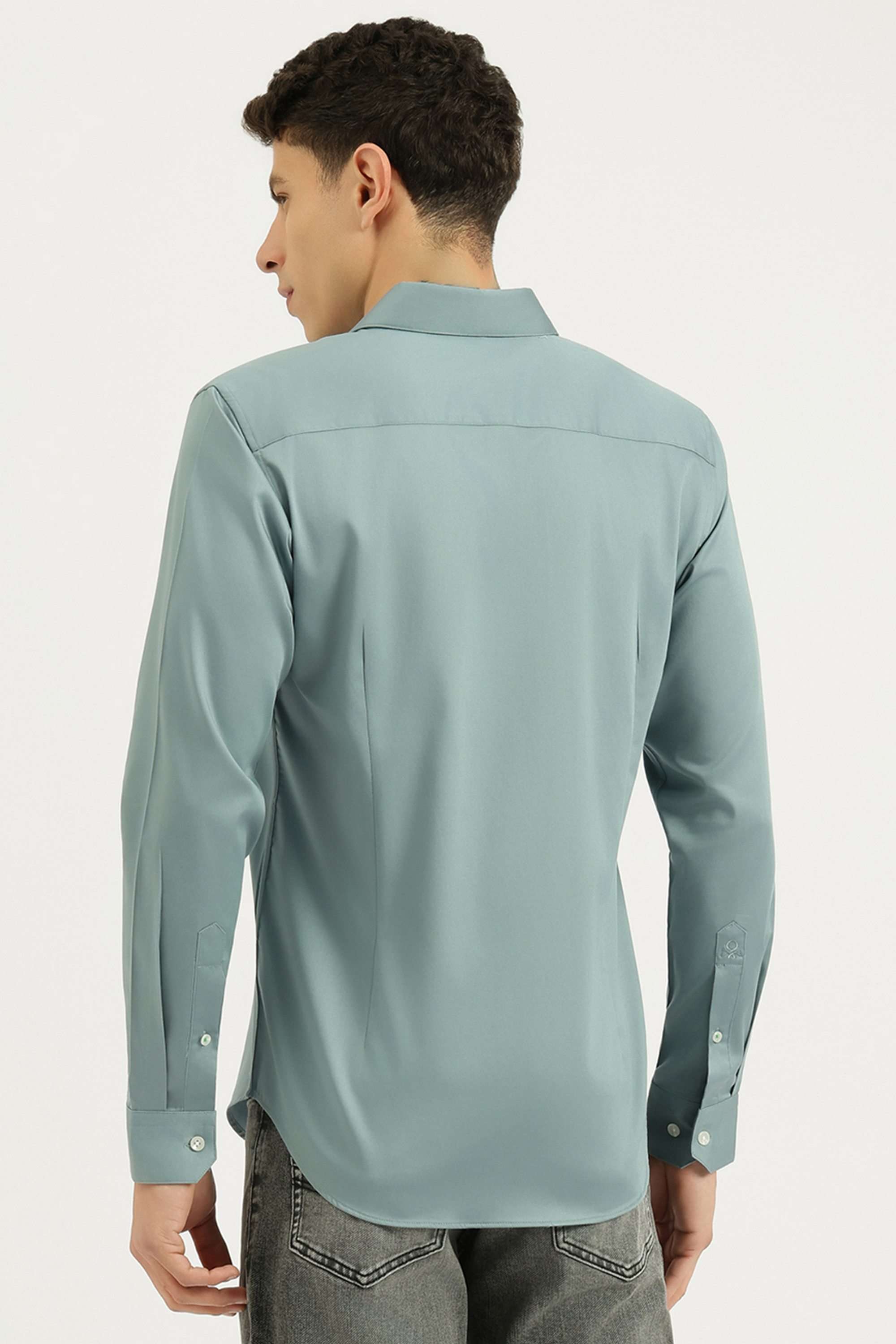 Solid-Cotton-Blend-Slim-Fit-Men-s-Shirt