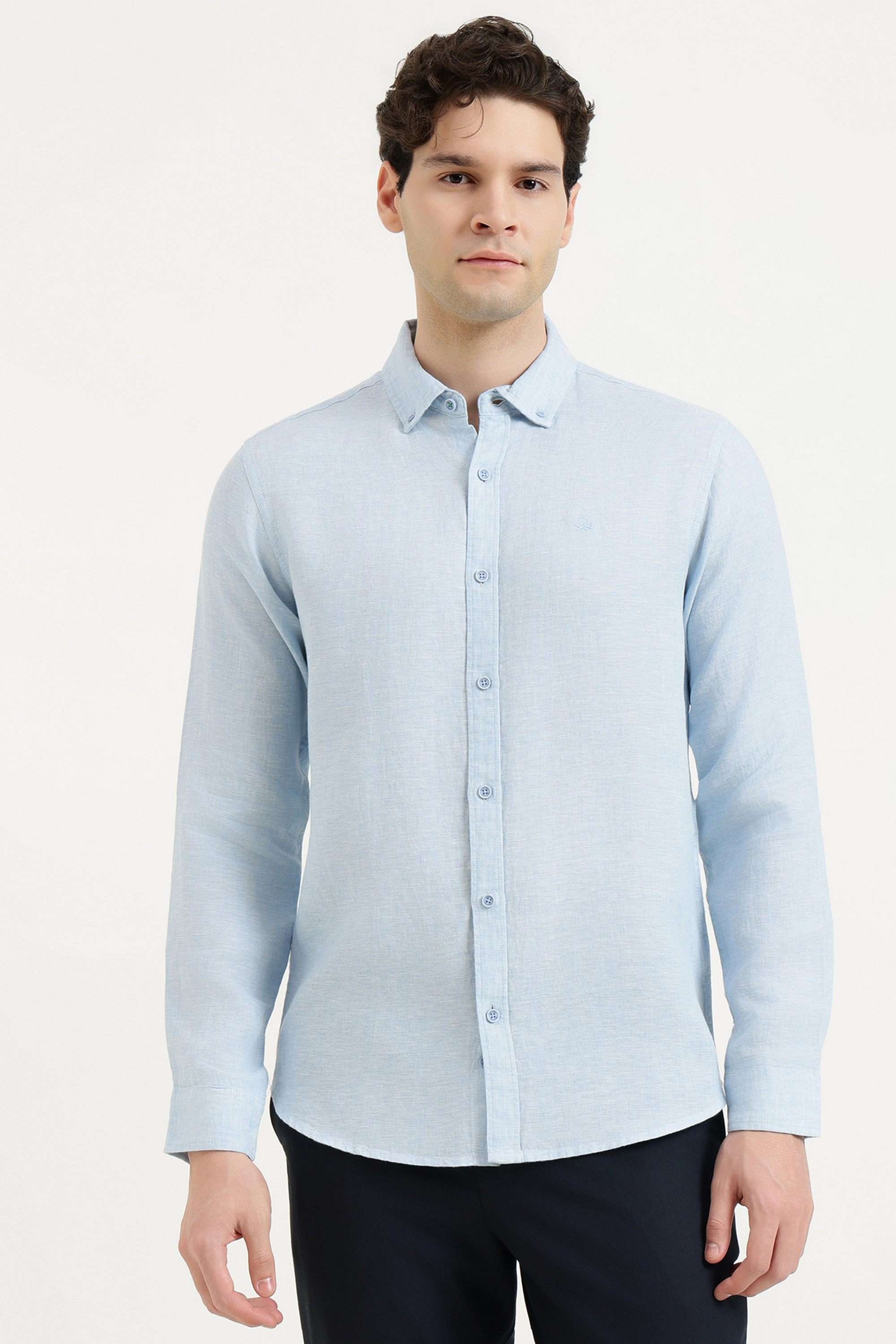 Solid-Linen-Regular-Fit-Men-s-Casual-Shirt