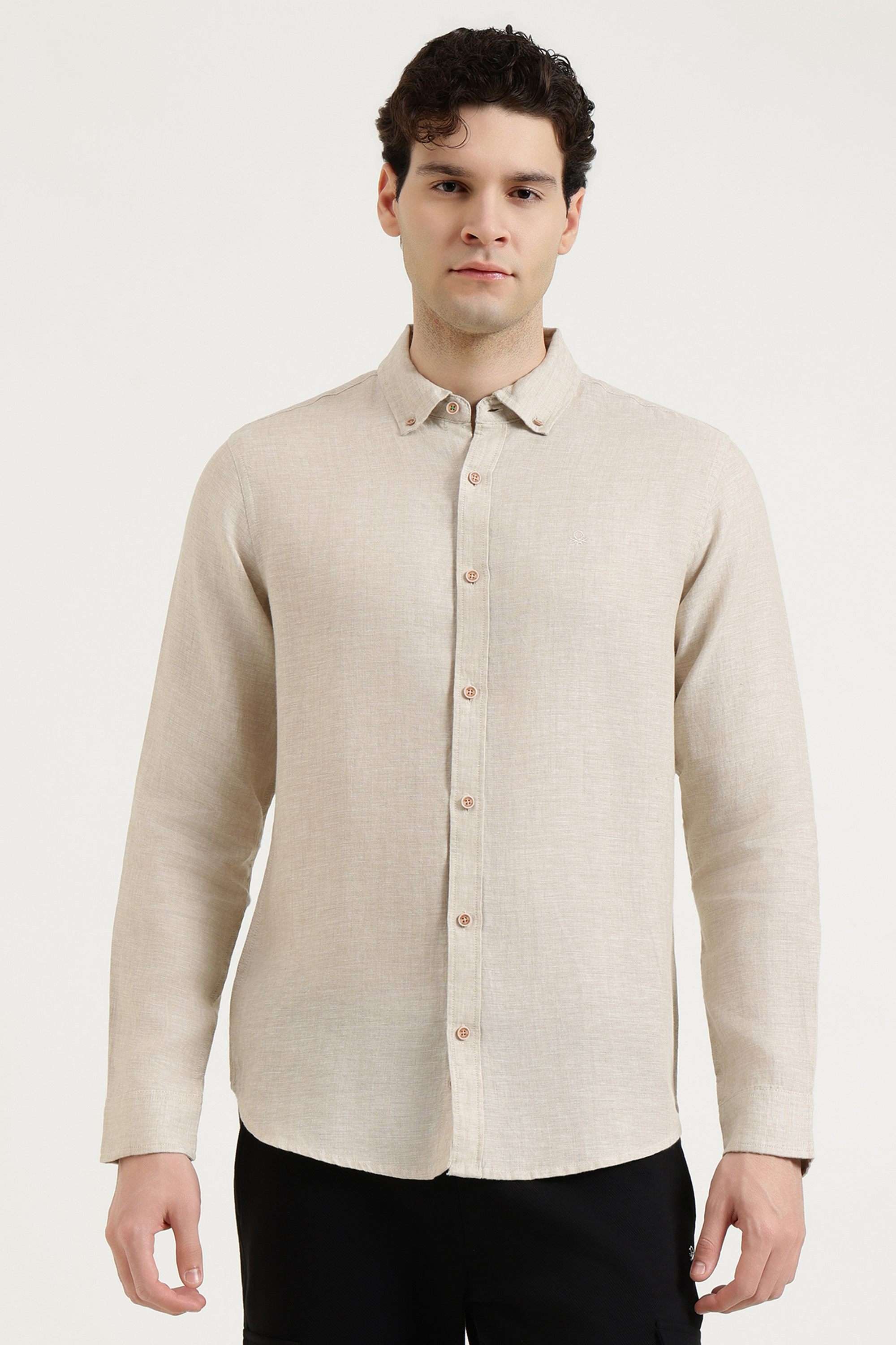 Solid-Linen-Regular-Fit-Men-s-Casual-Shirt