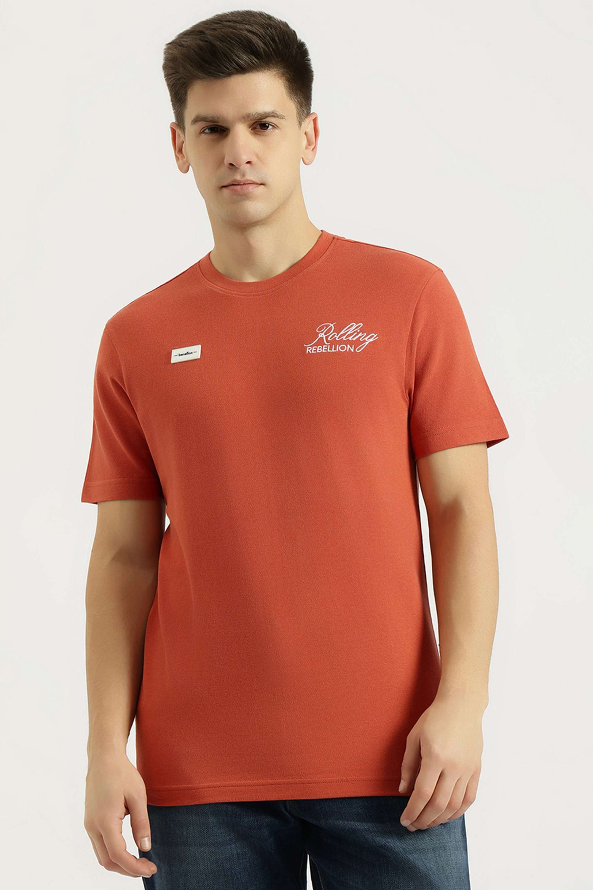 Solid-Cotton-Round-Neck-Men-s-T-Shirt