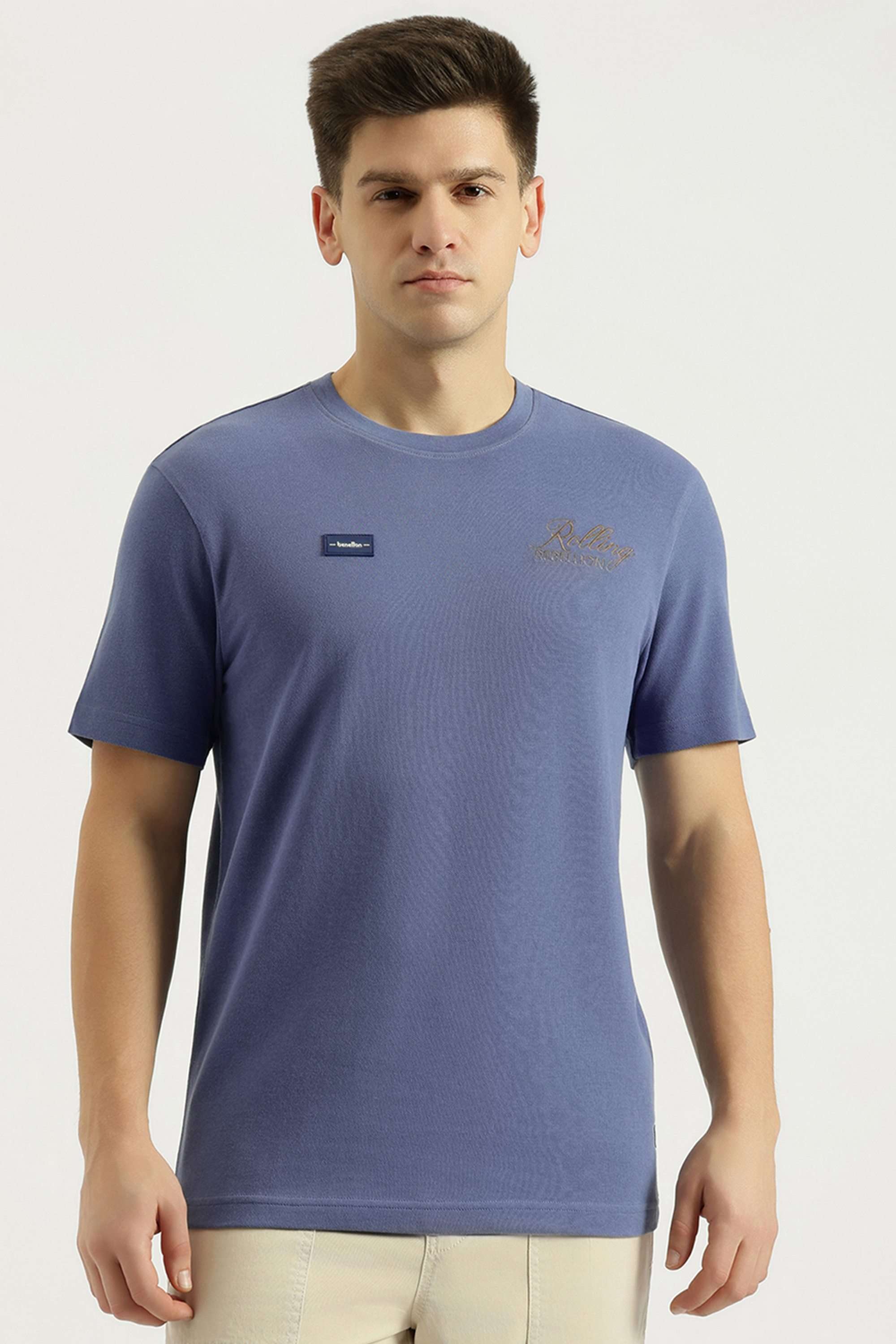 Solid-Cotton-Round-Neck-Men-s-T-Shirt