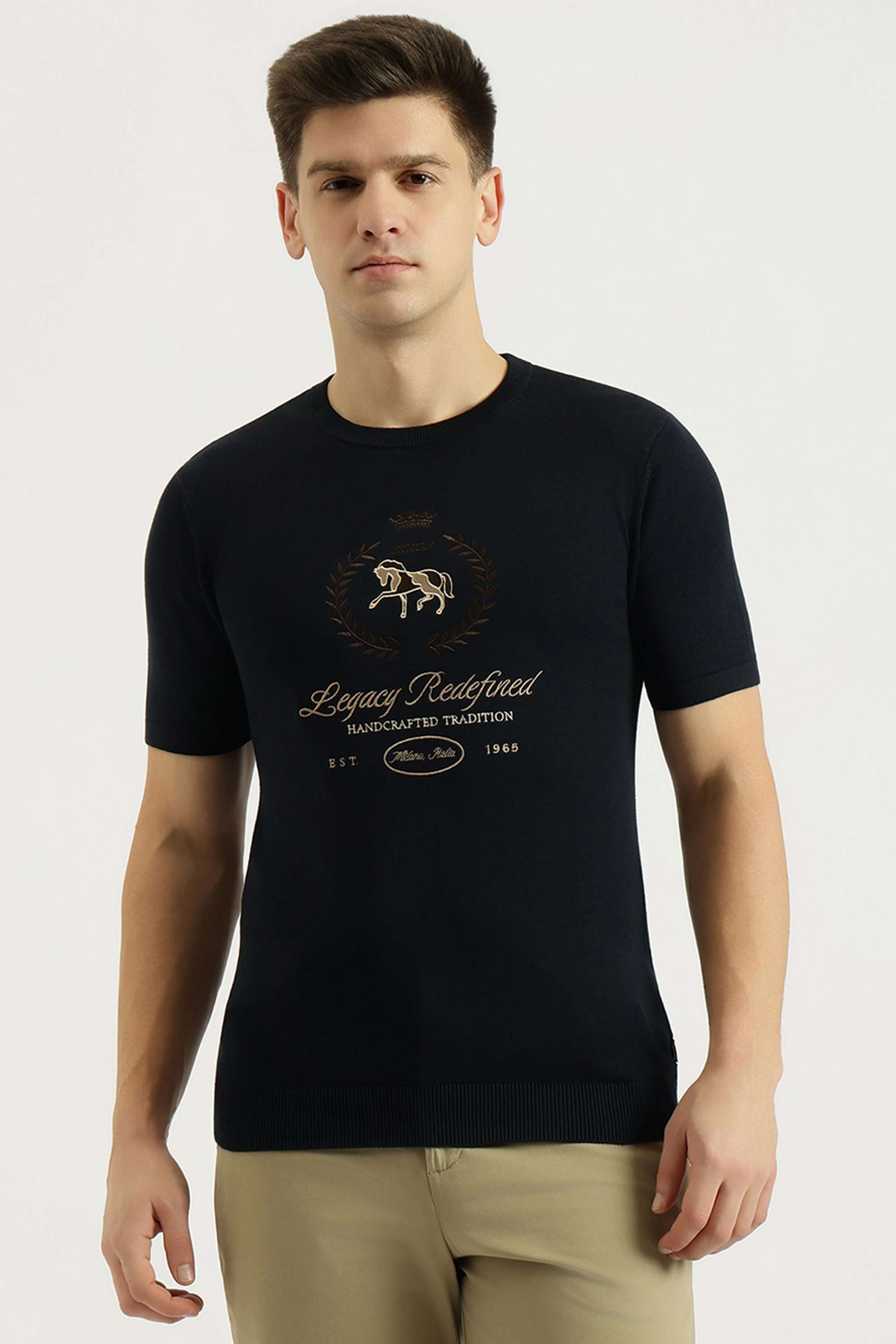 Solid-Cotton-Round-Neck-Men-s-T-Shirt
