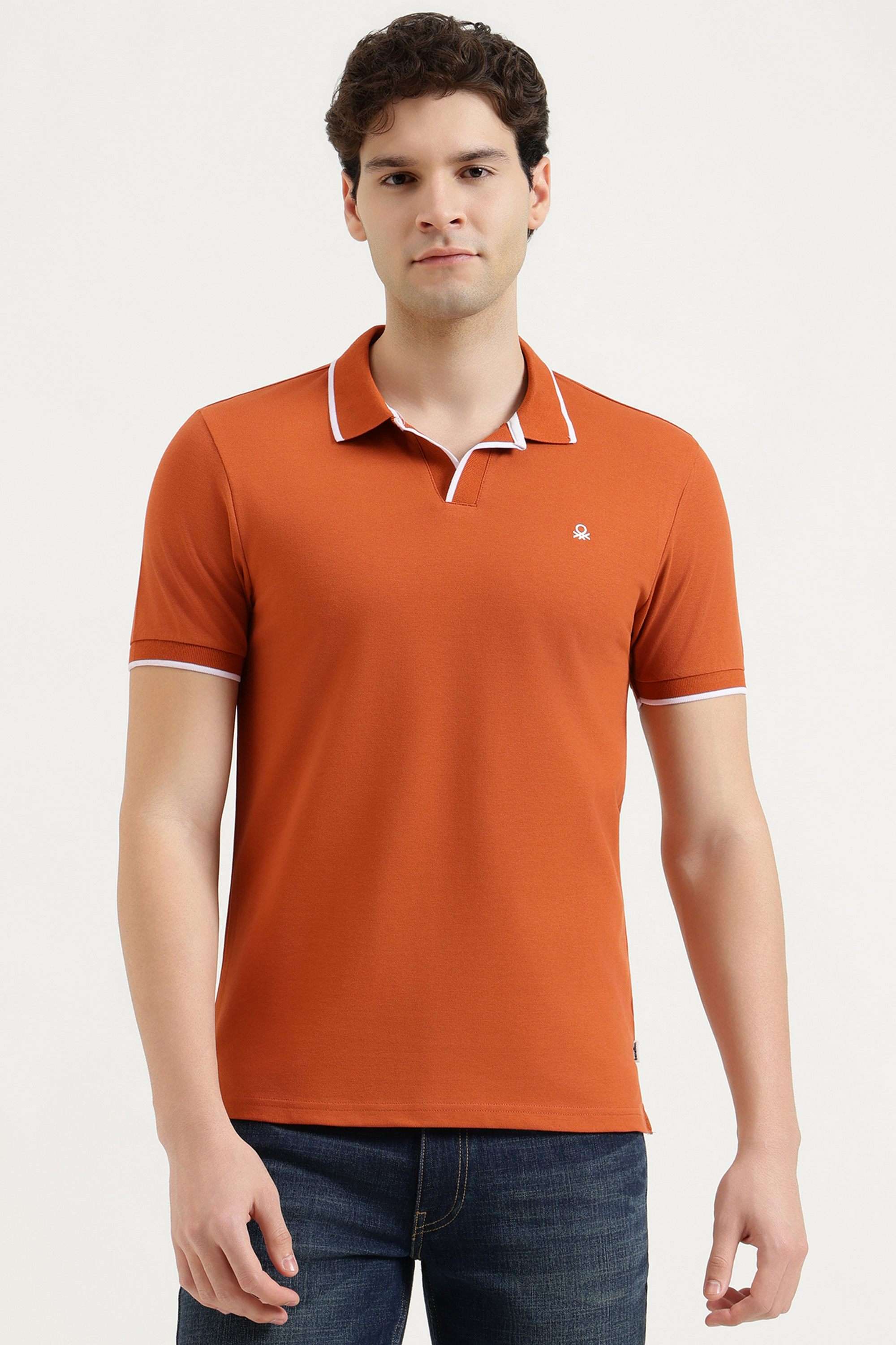 Solid-Cotton-Blend-Polo-Men-s-T-Shirt