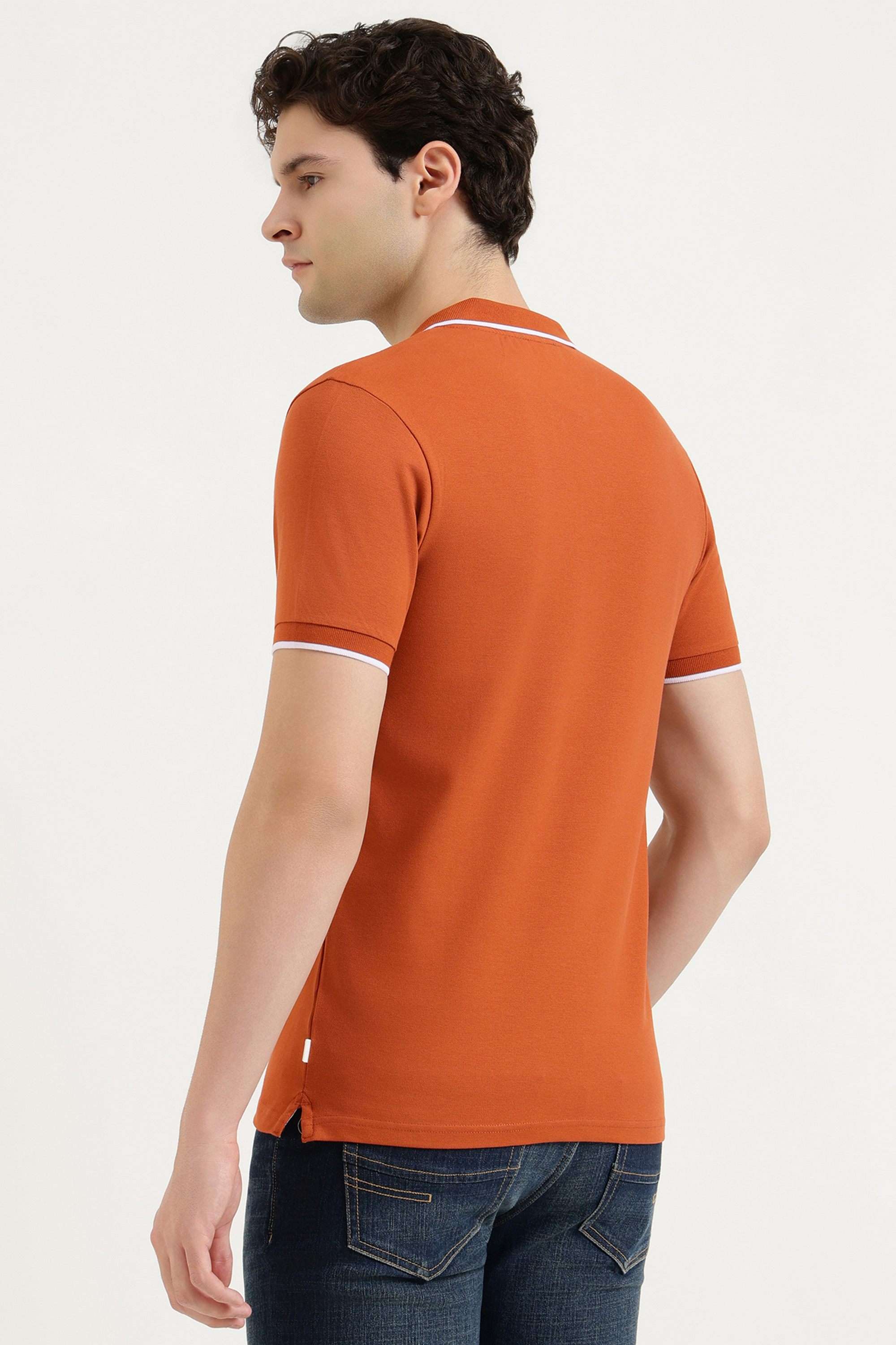 Solid-Cotton-Blend-Polo-Men-s-T-Shirt