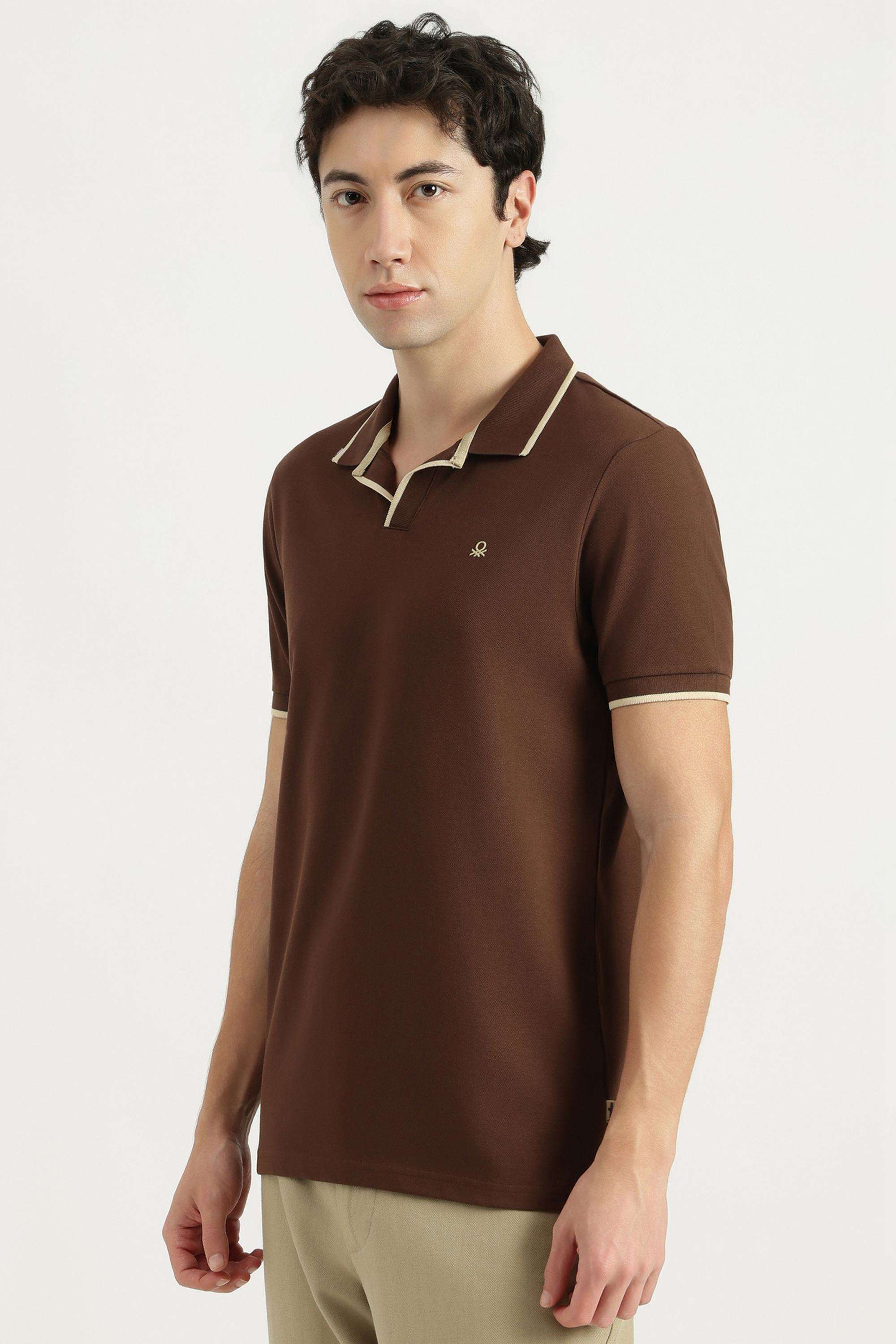 Solid-Cotton-Blend-Polo-Men-s-T-Shirt