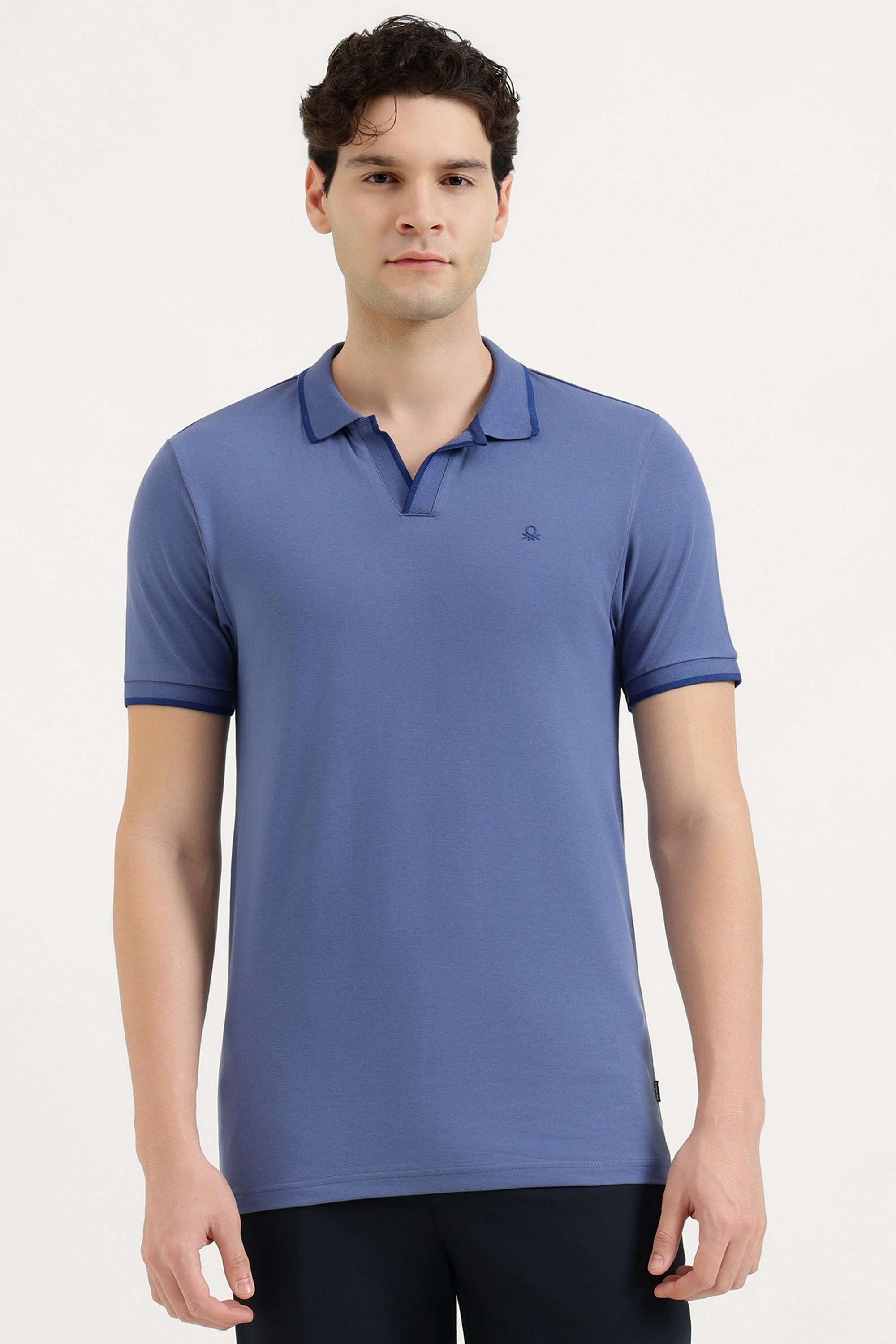 Solid-Cotton-Blend-Polo-Men-s-T-Shirt