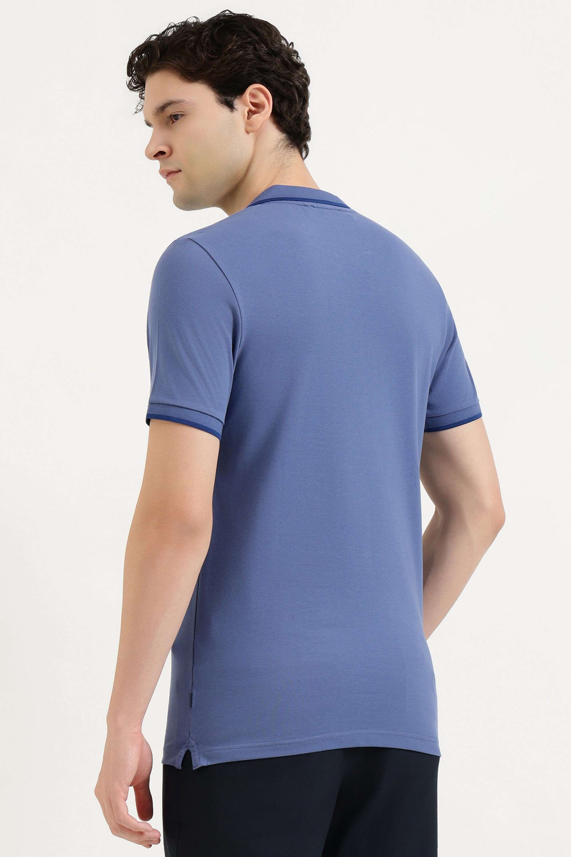 Solid-Cotton-Blend-Polo-Men-s-T-Shirt