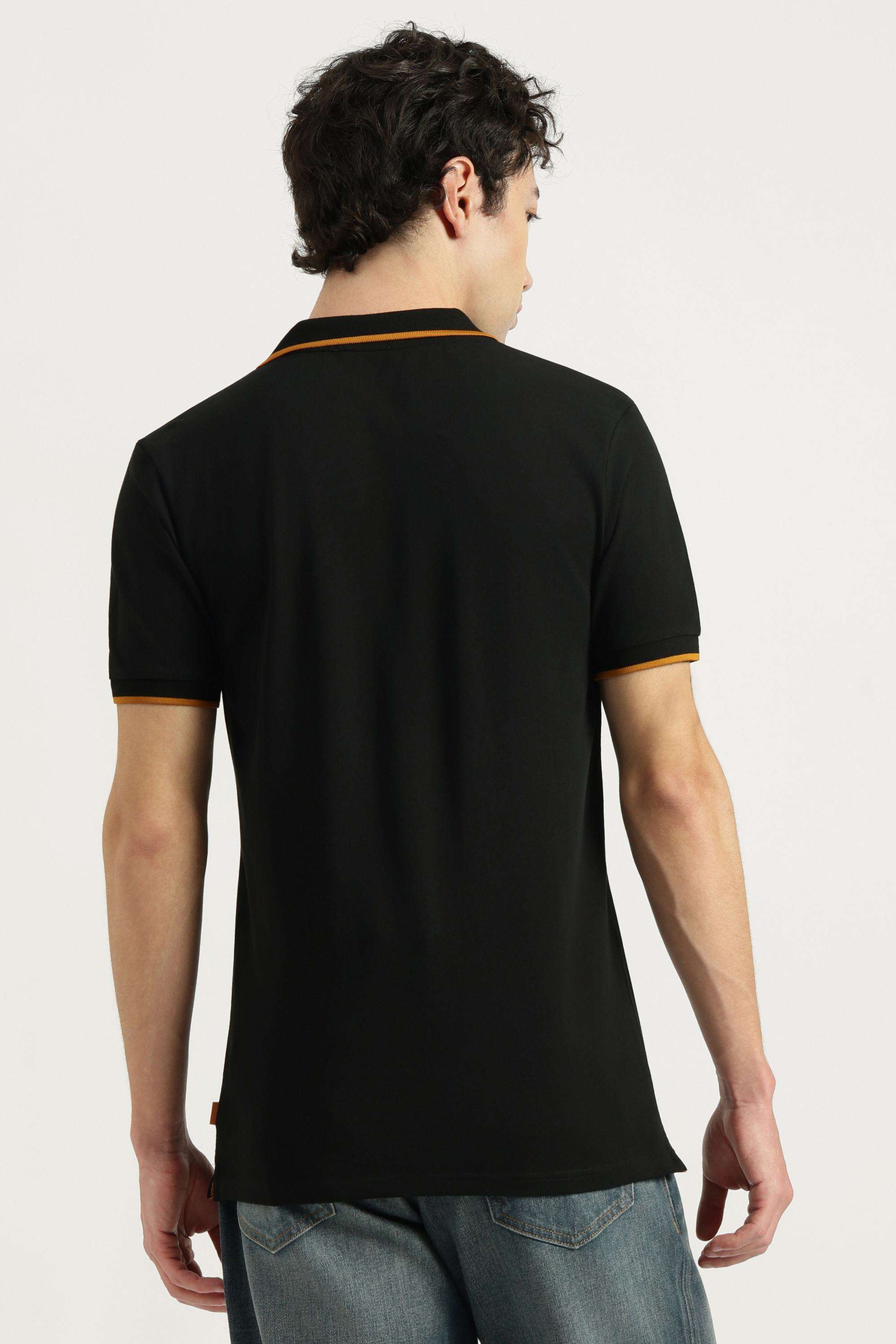 Solid-Cotton-Blend-Polo-Men-s-T-Shirt