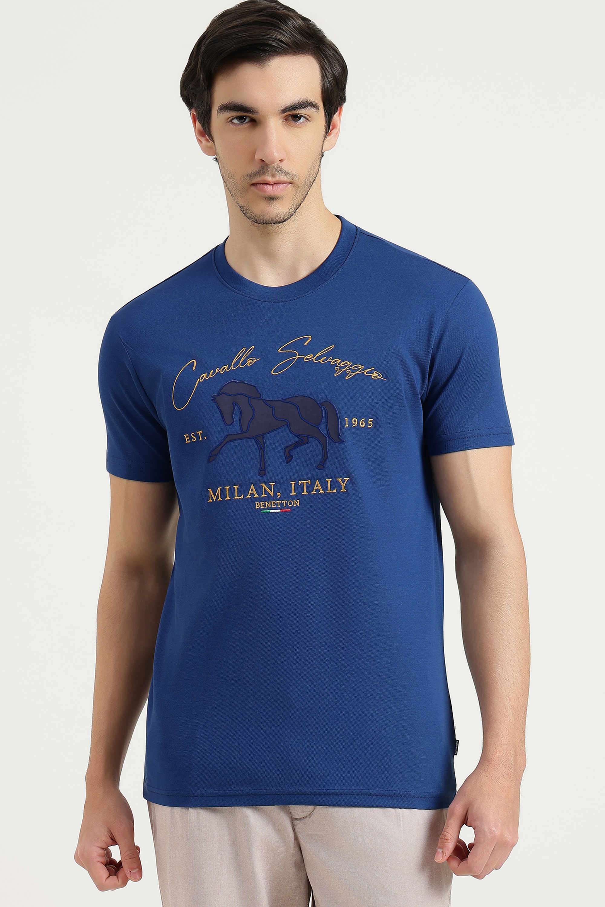Solid-Cotton-Round-Neck-Men-s-T-Shirt