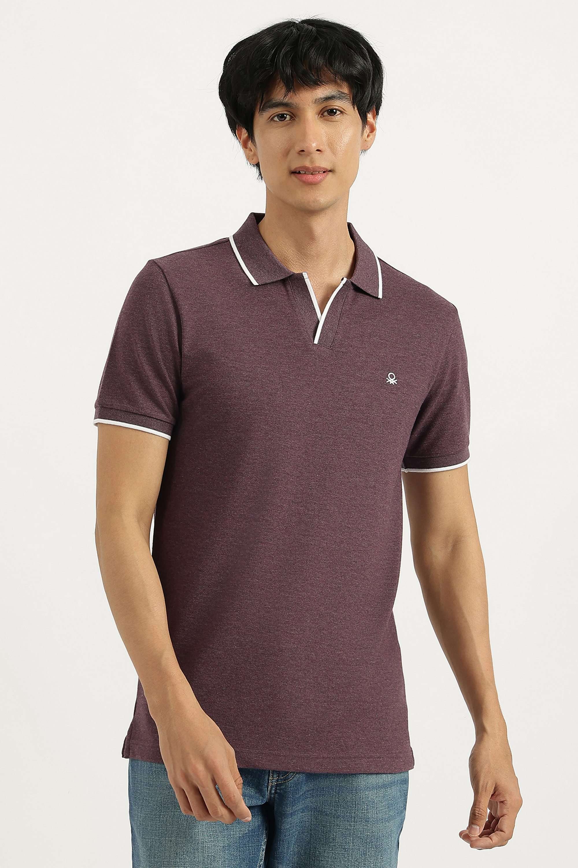 Solid-Cotton-Blend-Polo-Men-s-T-Shirt