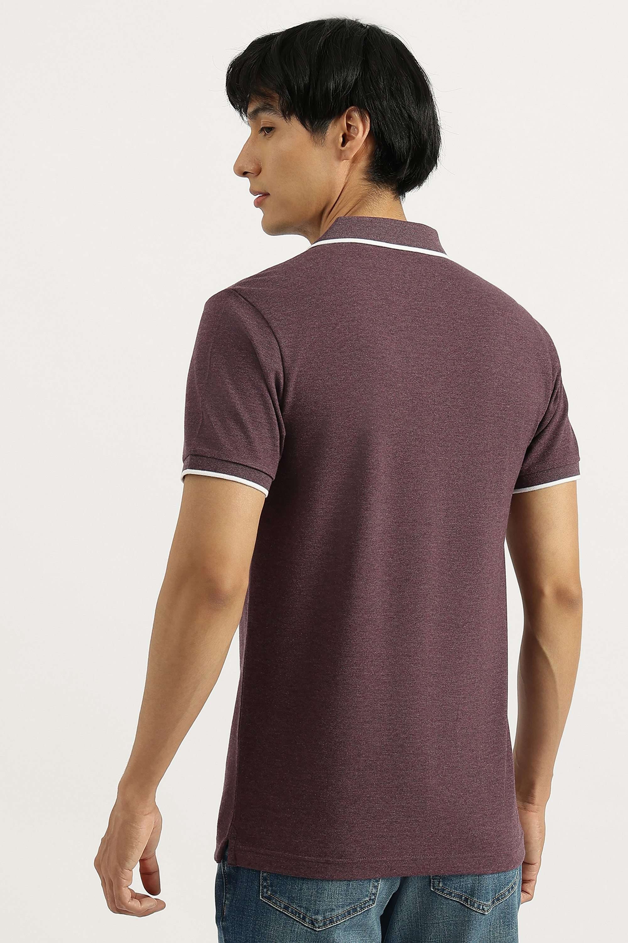 Solid-Cotton-Blend-Polo-Men-s-T-Shirt