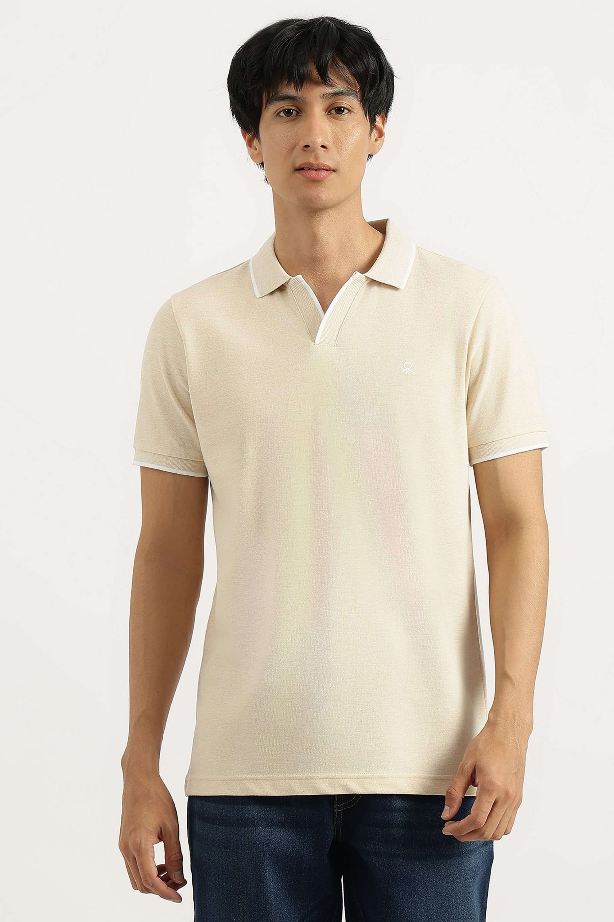 Solid-Cotton-Blend-Polo-Men-s-T-Shirt