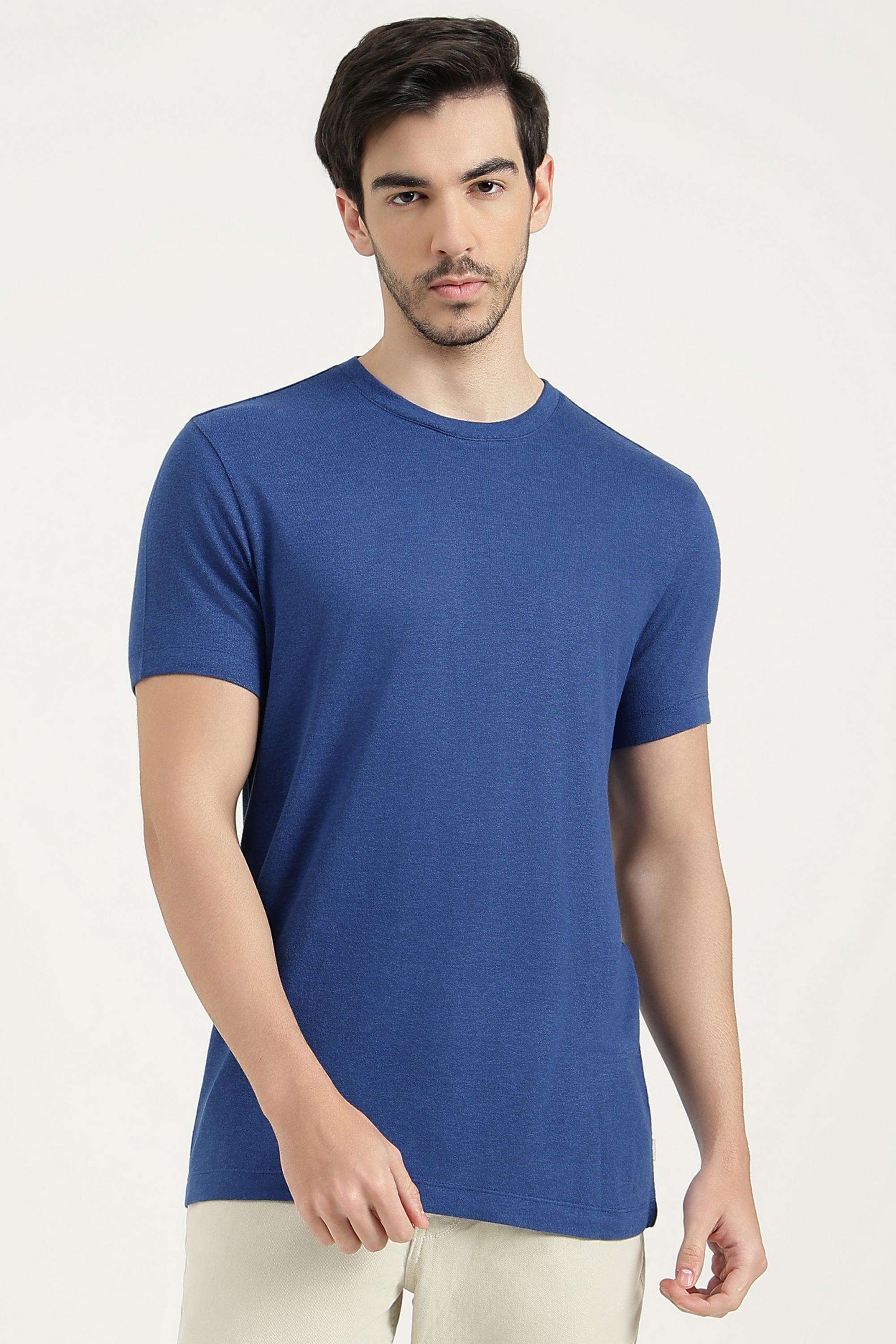 Solid-Rayon-Regular-Fit-Men-s-T-Shirt