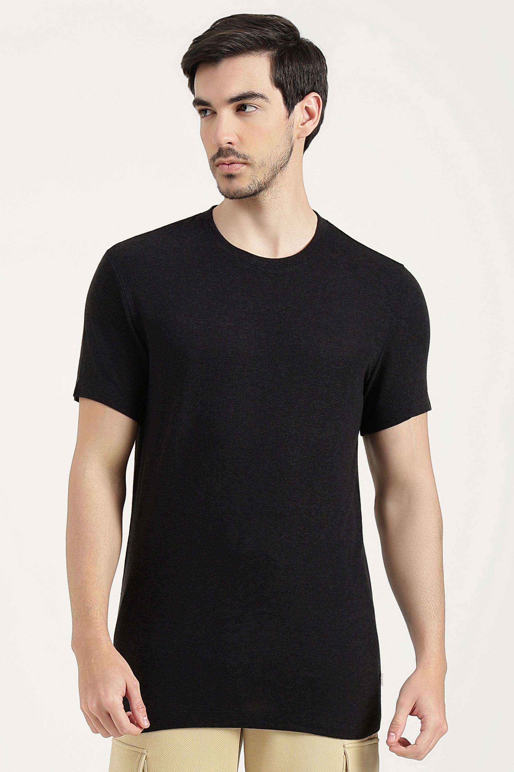 Solid-Rayon-Regular-Fit-Men-s-T-Shirt