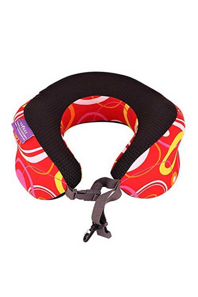 Inova-Printed-U-Shaped-Pillow-Memory-Foam-Travel-Neck-Pillow---Neck-Pain-Relief-Comfortable-Super-Soft-Cervical-Pillow---Red