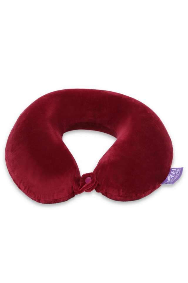 Round-Memory-Foam-Travel-Neck-Pillow---Burgundy