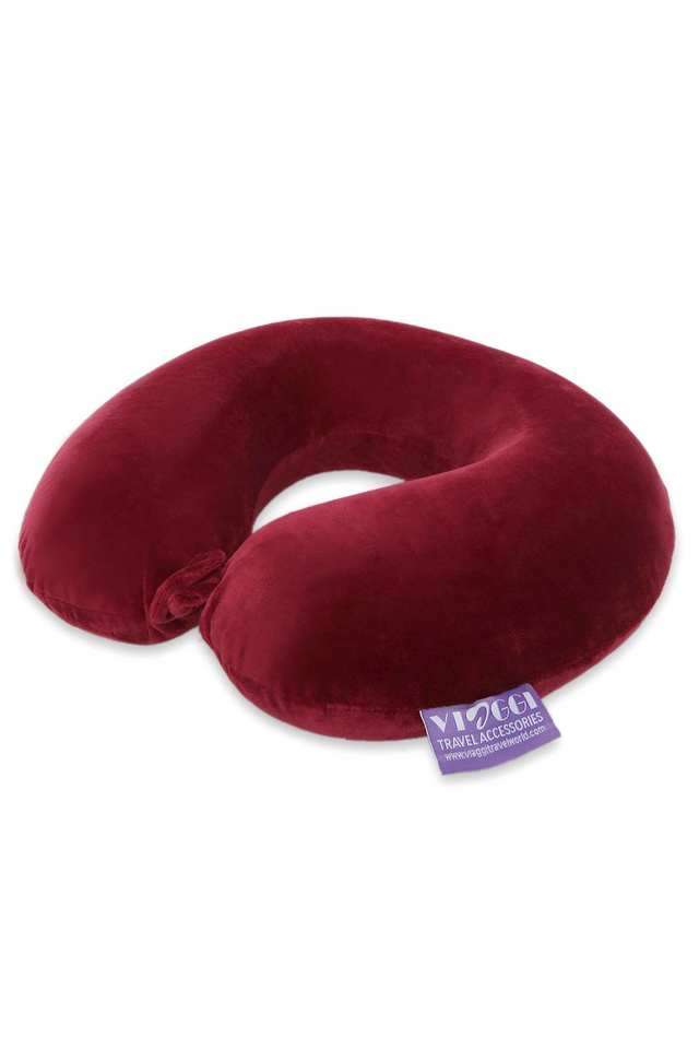 Round-Memory-Foam-Travel-Neck-Pillow---Burgundy