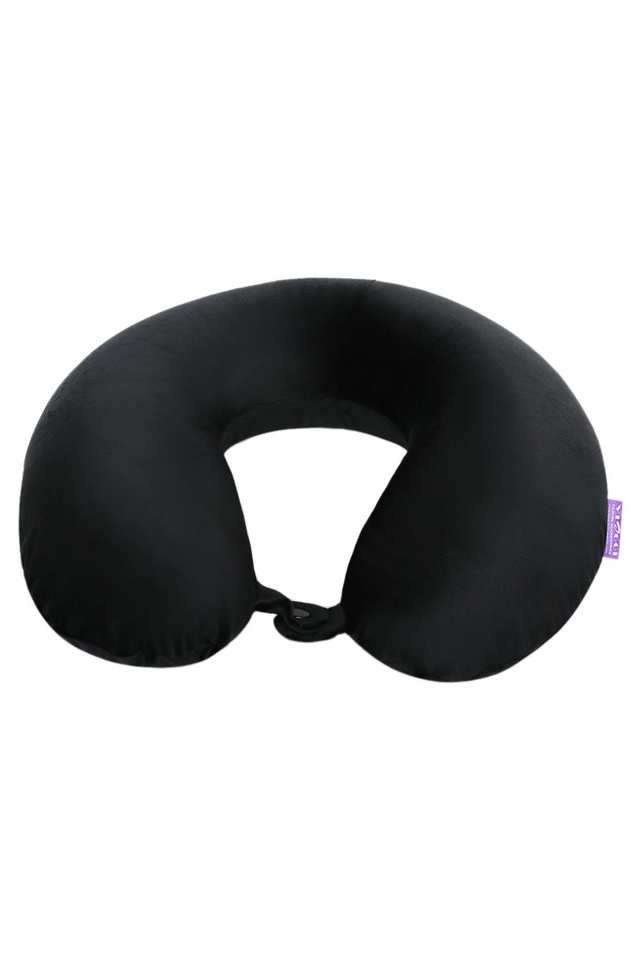 Round-Memory-Foam-Travel-Neck-Pillow---Black