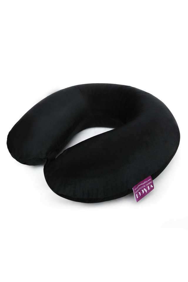 Round-Memory-Foam-Travel-Neck-Pillow---Black