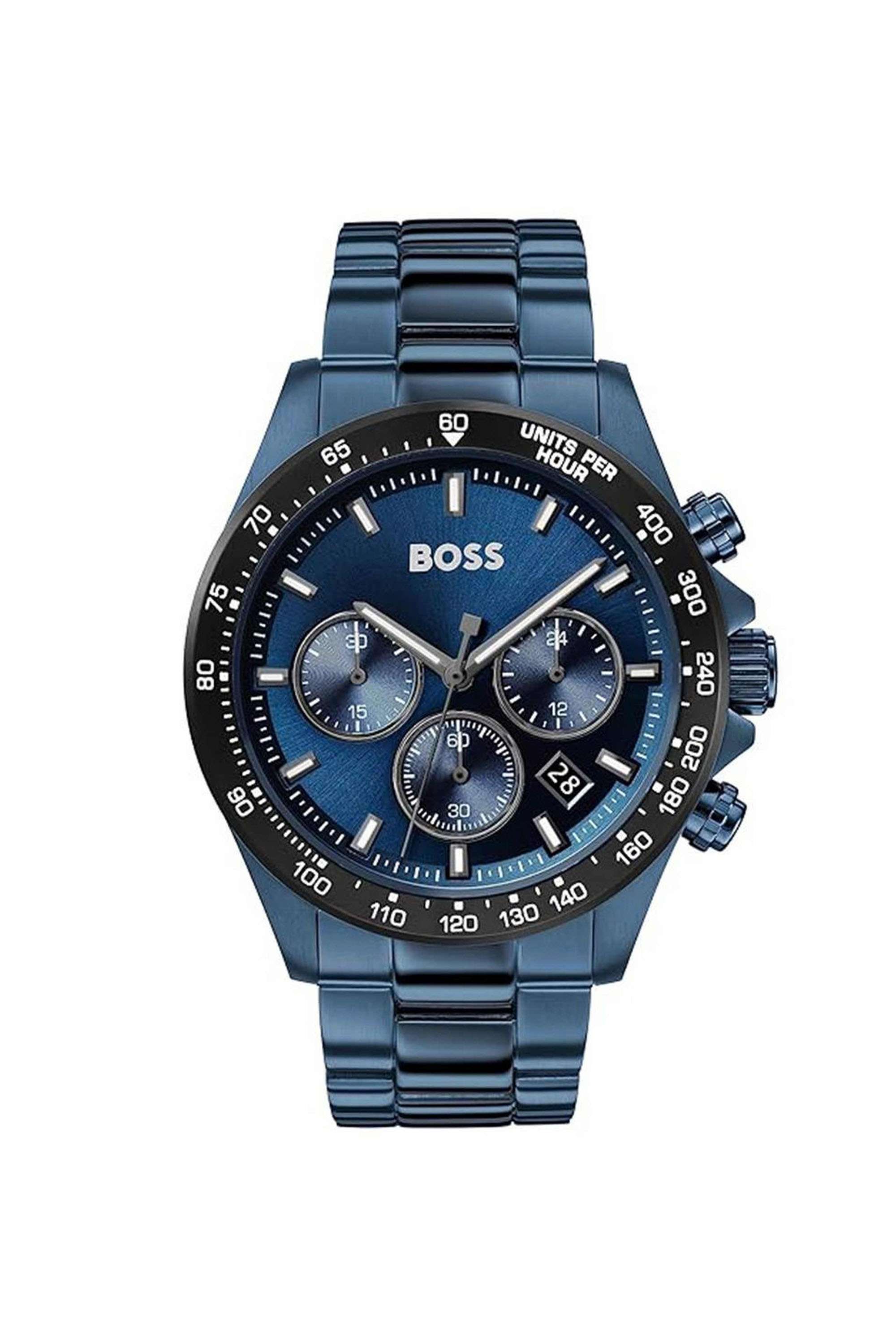 Hero-43-mm-Quartz-Chronograph-Watch-for-Men---Blue-Dial-with-Blue-Stainless-Steel-Strap-(1513758)