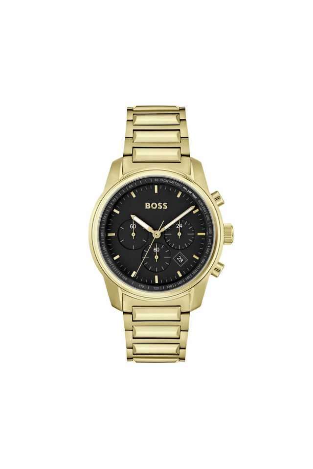 Trace-Black-Dial-Stainless-Steel-Chronograph-Watch-For-Men