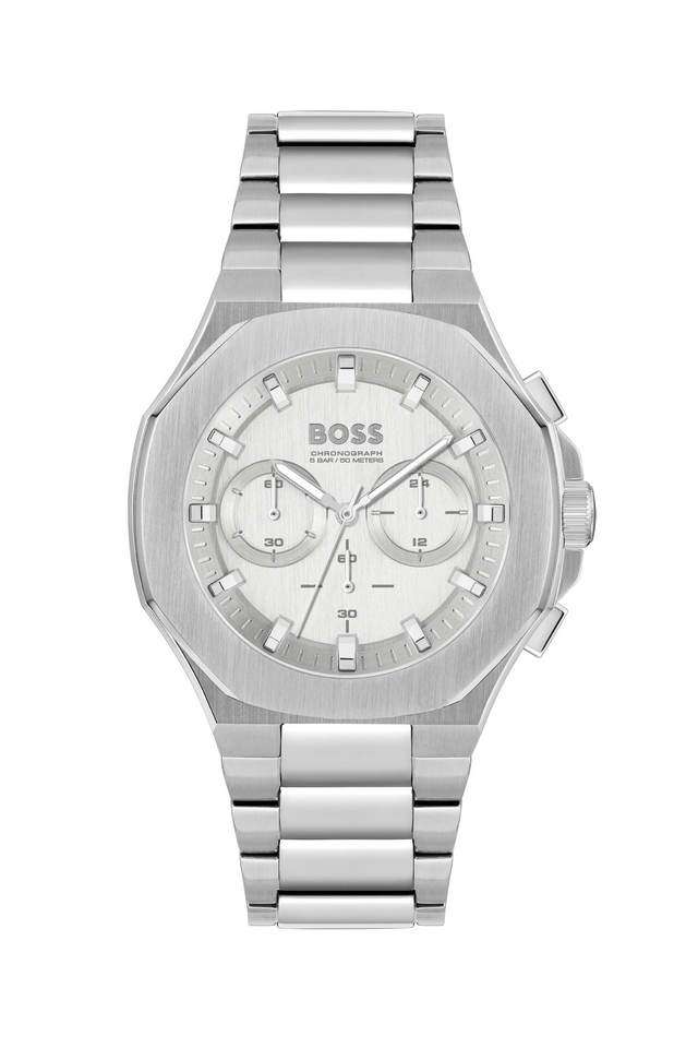 Taper-45-mm-Silver-Dial-Stainless-Steel-Chronograph-Watch-For-Men---1514087