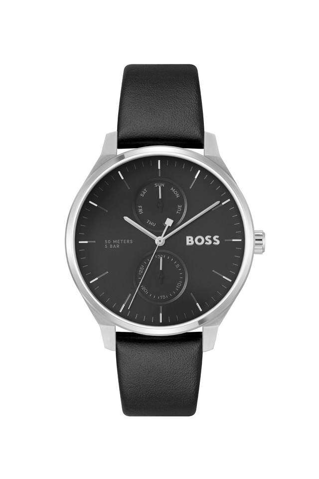 Tyler-43-mm-Black-Dial-Calf-Leather-Analog-Watch-For-Men---1514102