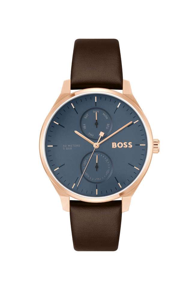 Tyler-43-mm-Blue-Dial-Calf-Leather-Analog-Watch-For-Men---1514103