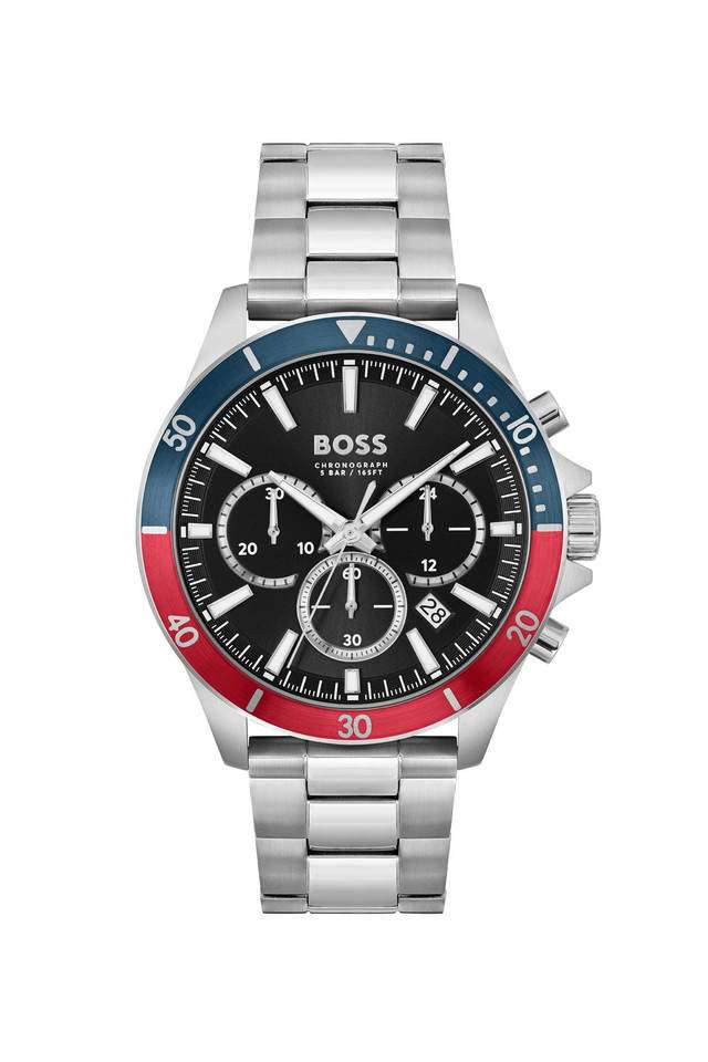 Troper-45-mm-Black-Dial-Stainless-Steel-Chronograph-Watch-For-Men---1514108