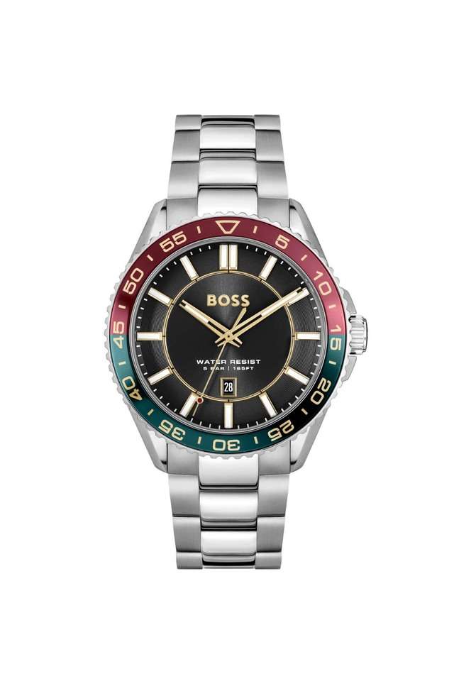 Runner-3H-44-mm-Black-Dial-Stainless-Steel-Chronograph-Watch-For-Men---1514210