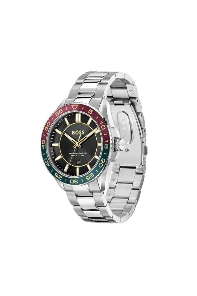Runner-3H-44-mm-Black-Dial-Stainless-Steel-Chronograph-Watch-For-Men---1514210