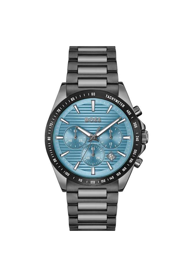 Strike-Quartz-Fashion-Chrono-Turquoise-Round-Black-Dial-Men-s-Watch---1514242