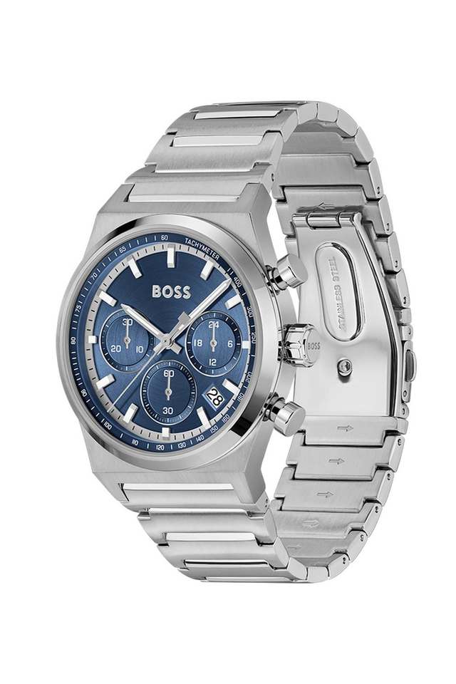 Buy BOSS blue Candor Chrono Quartz Fashion Chrono Blue Round Dial