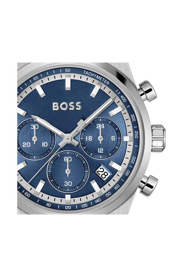 Buy BOSS blue Candor Chrono Quartz Fashion Chrono Blue Round Dial