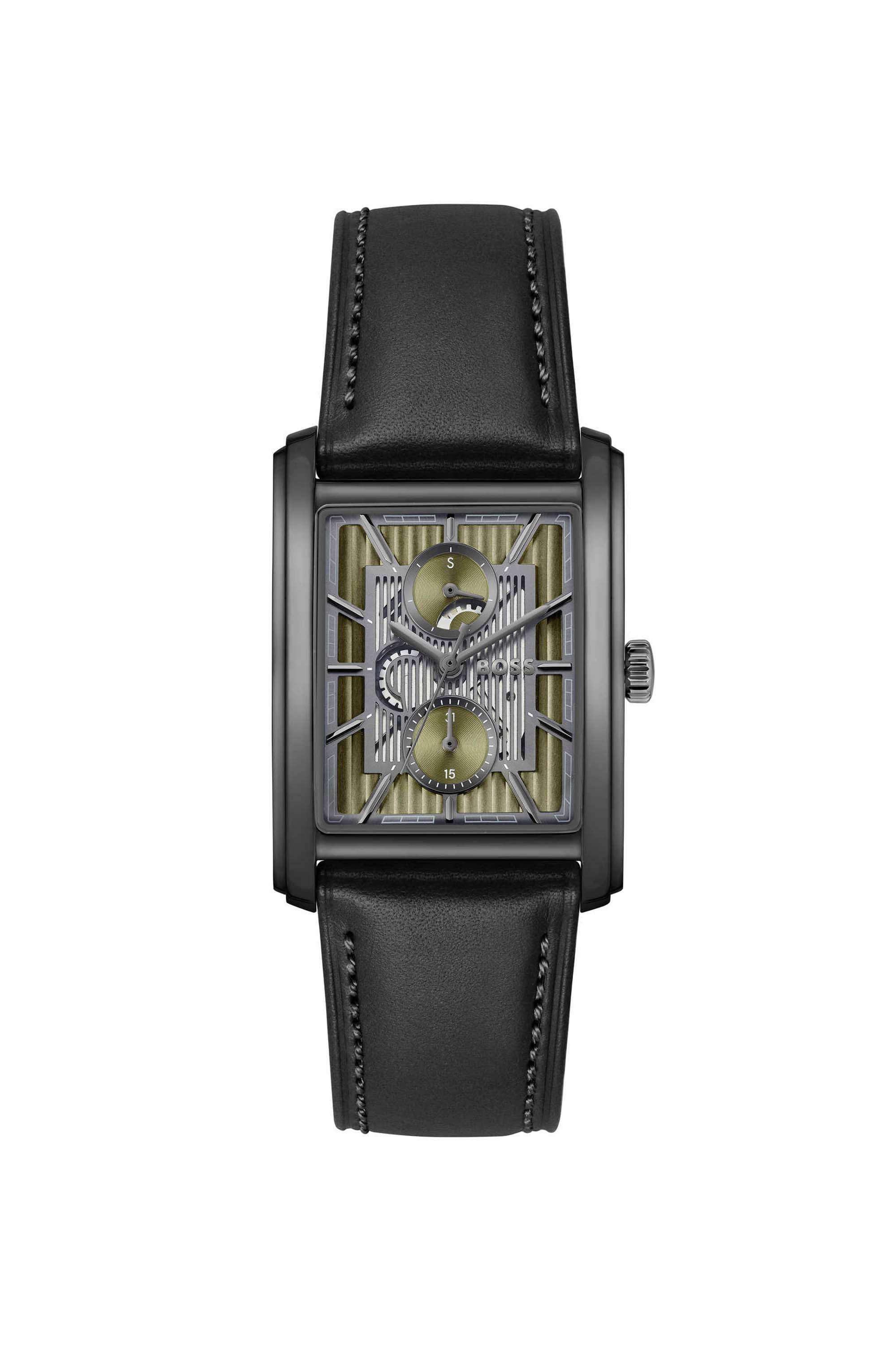 Principle-Dress-Multi-30.5-mm-Green-Dial-Leather-Analogue-Watch-For-Men---1514317