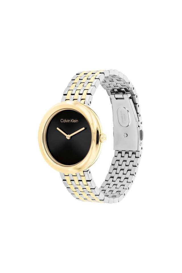 Twisted-Bezel-34-mm-Black-Dial-Stainless-Steel-Analogue-Watch-For-Women---25100071