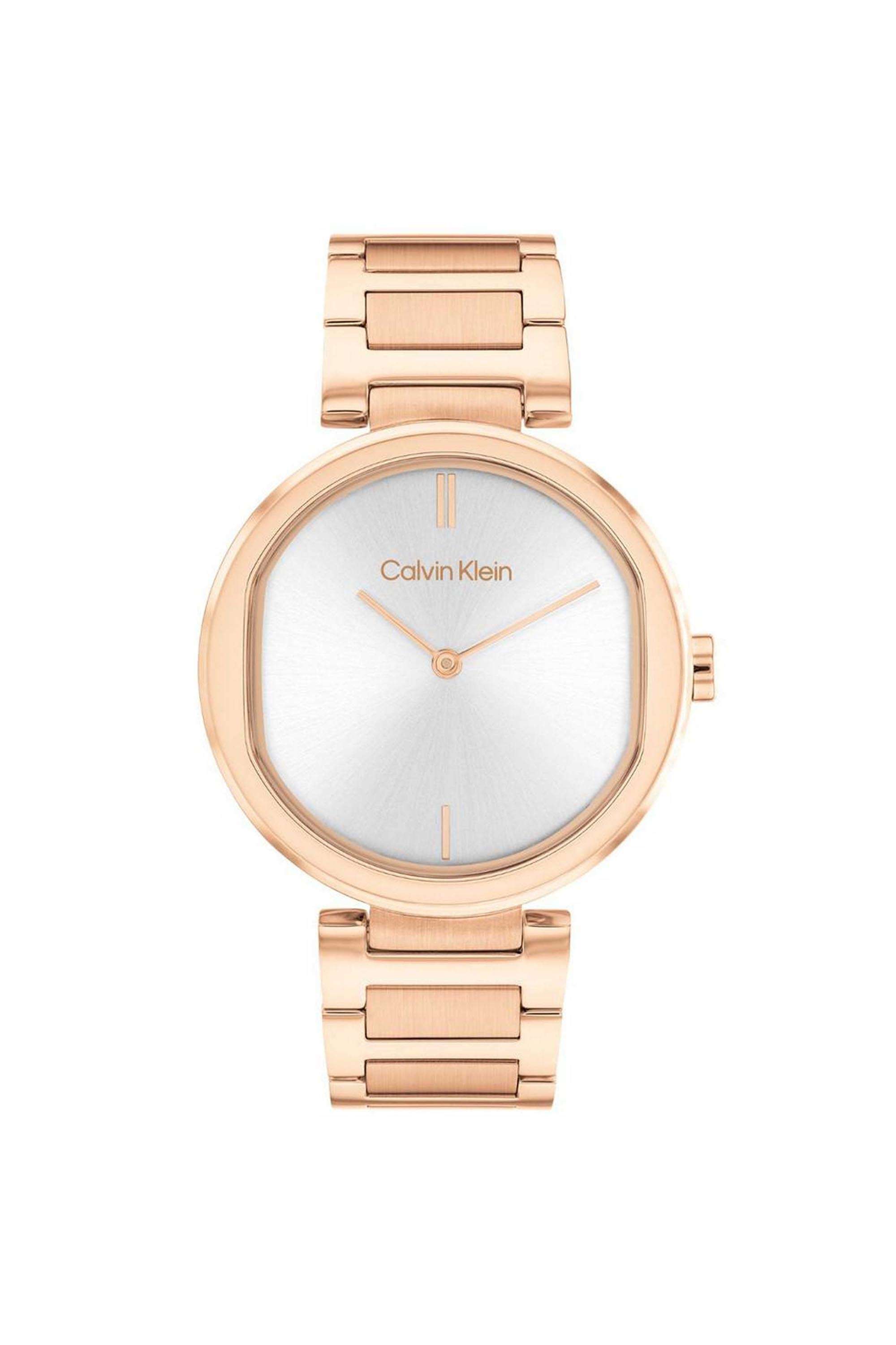 Sensation-Women-s-36-mm-Quartz-Analogue-Watch---Silver-Dial-with-Rose-Gold-Stainless-Steel-Strap-(W25200253)