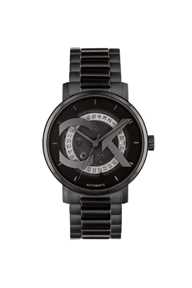 Iconic-40-mm-Black-Dial-Stainless-Steel-Analogue-Watch-For-Unisex---25300017