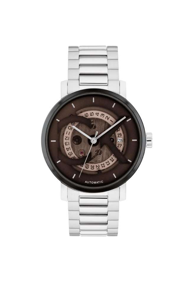 Iconic-40-mm-Brown-Dial-Stainless-Steel-Analogue-Watch-For-Unisex---25300018