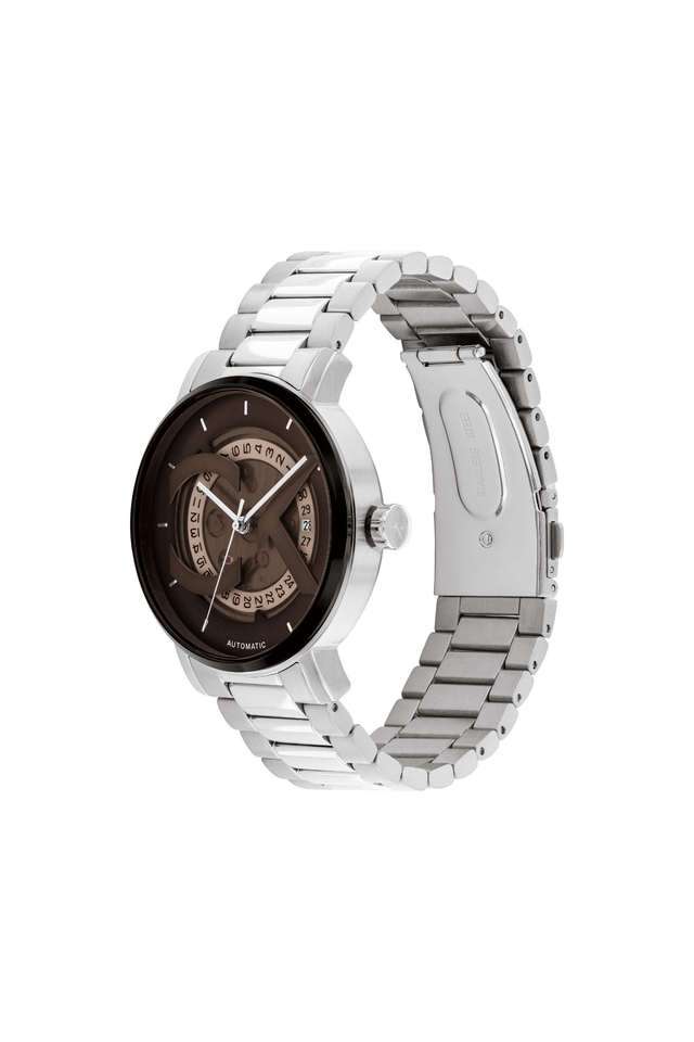 Iconic-40-mm-Brown-Dial-Stainless-Steel-Analogue-Watch-For-Unisex---25300018