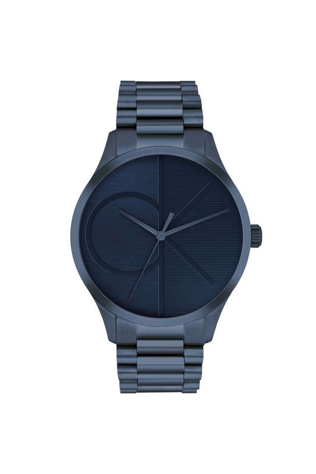 Iconic-Quartz-Basic-Blue-Round-Dial-Unisex-Watch---25300026