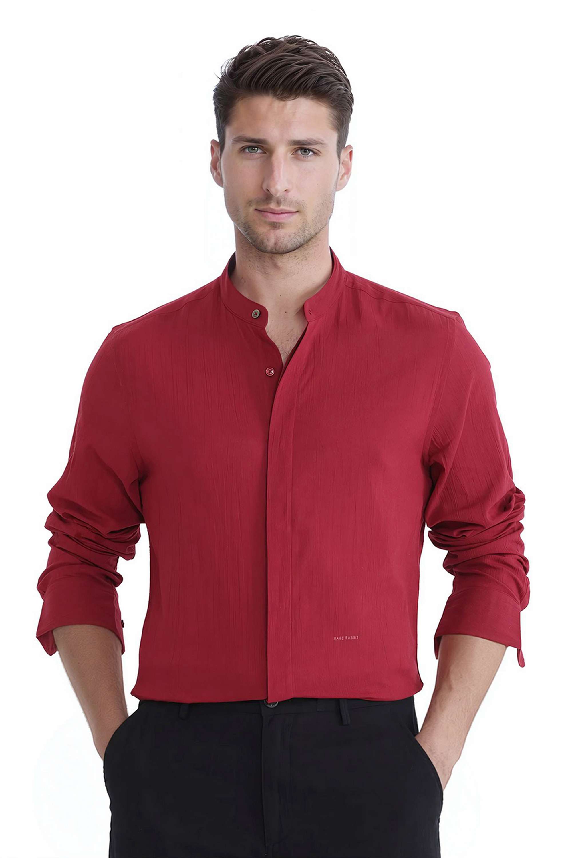 Solid-Cotton-Regular-Fit-Men-s-Casual-Shirt